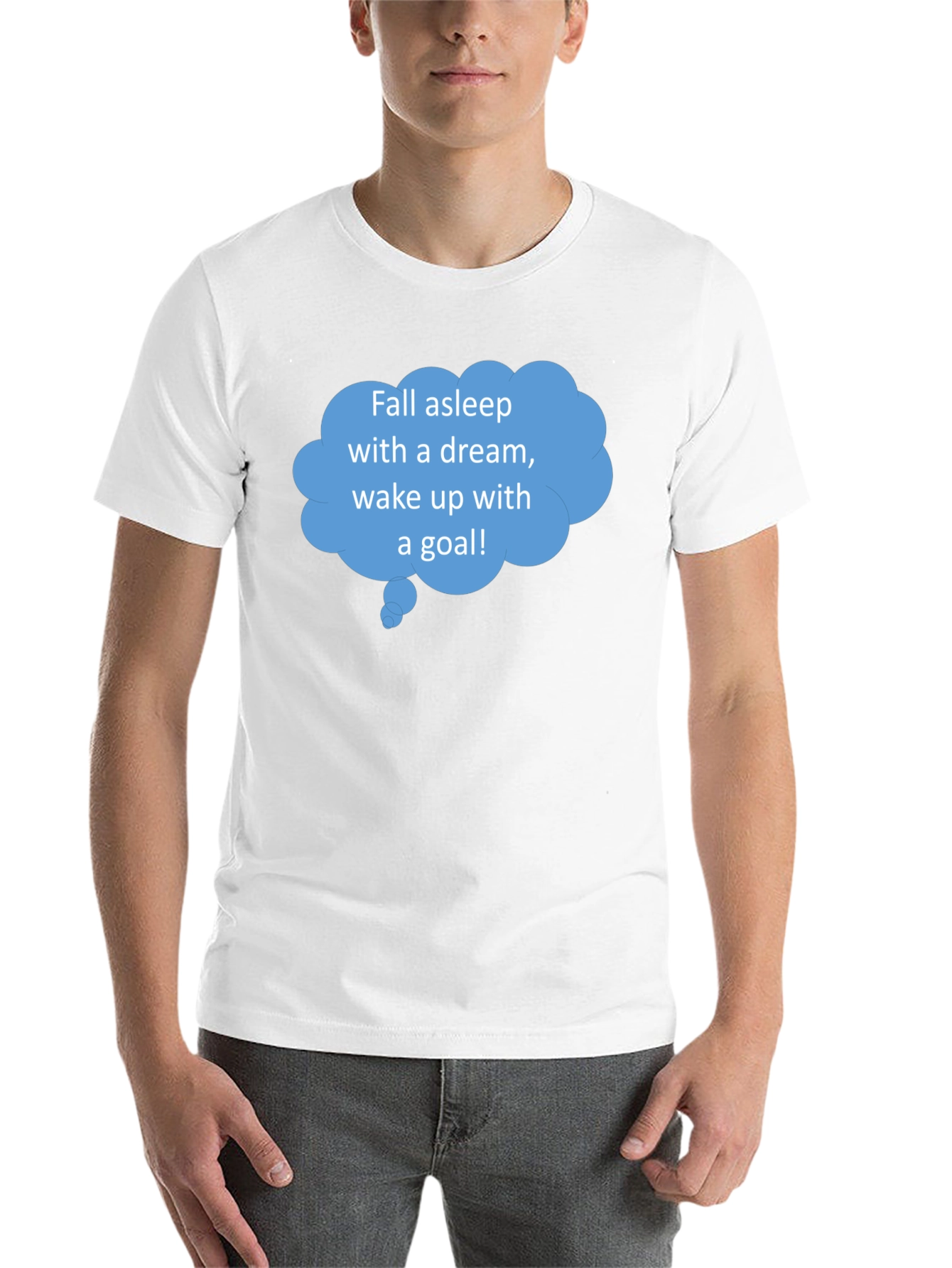 Black Dream Goal T-Shirt - Motivational Sleep Wake view 14