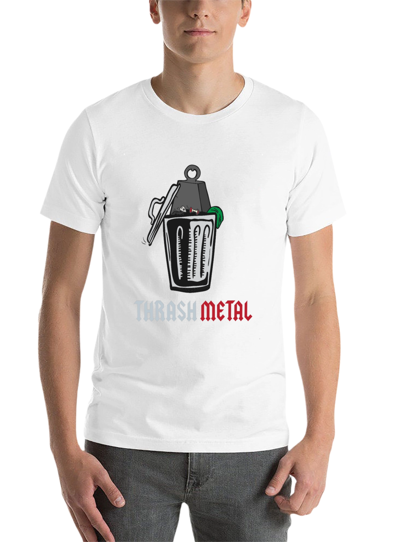 Black Thrash Metal Graphic T-Shirt - Humor Tee view 14
