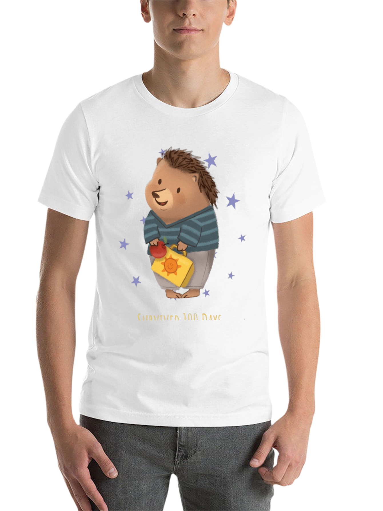 Black 100 Days of School Hedgehog Tee view 14