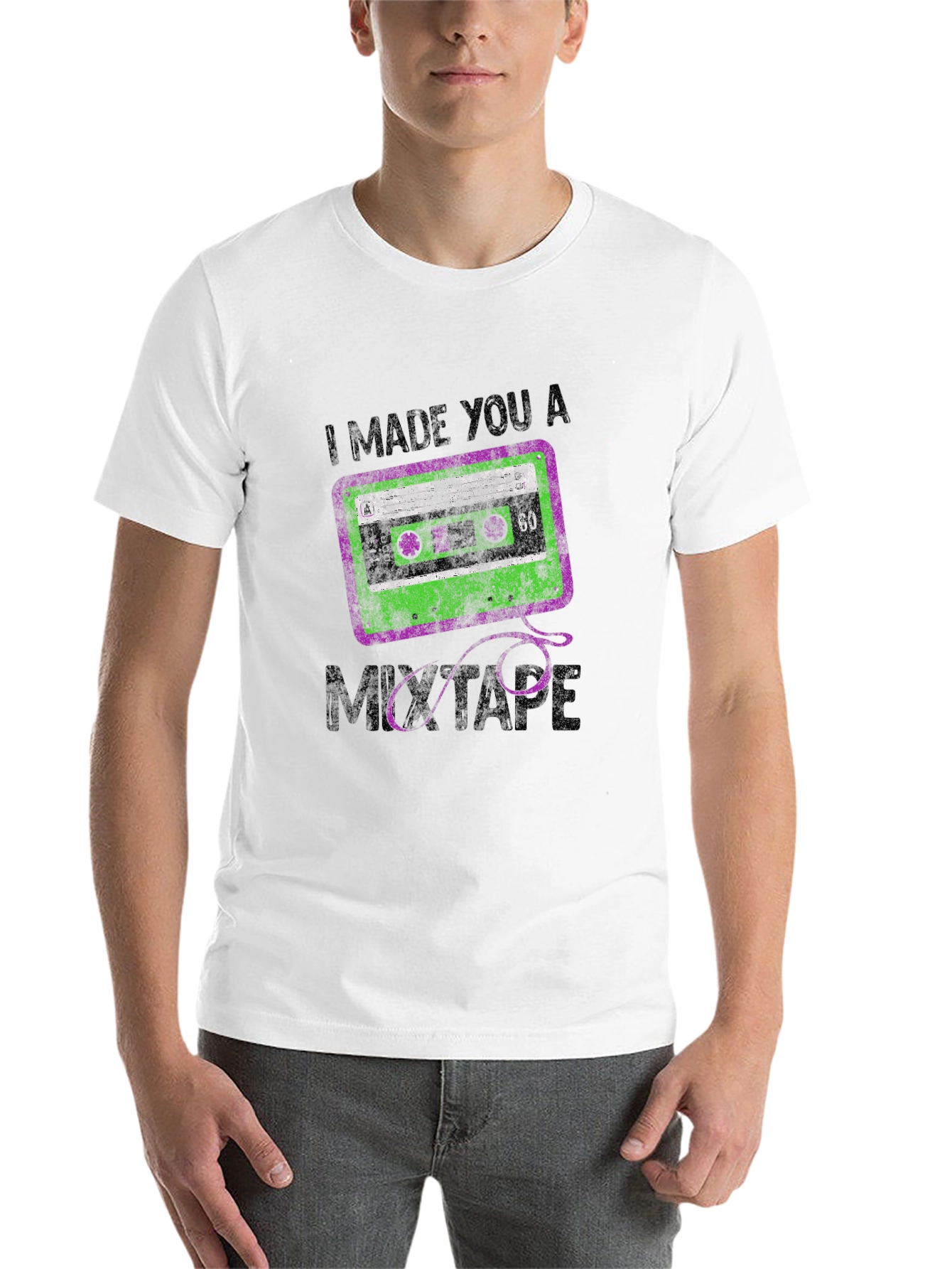 Black I Made You a Mixtape Graphic Tee - Vintage Cassette T-Shirt view 14