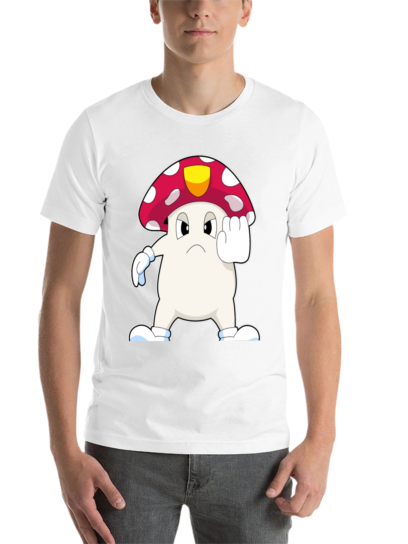 Black Mushroom Cartoon T-Shirt view 14