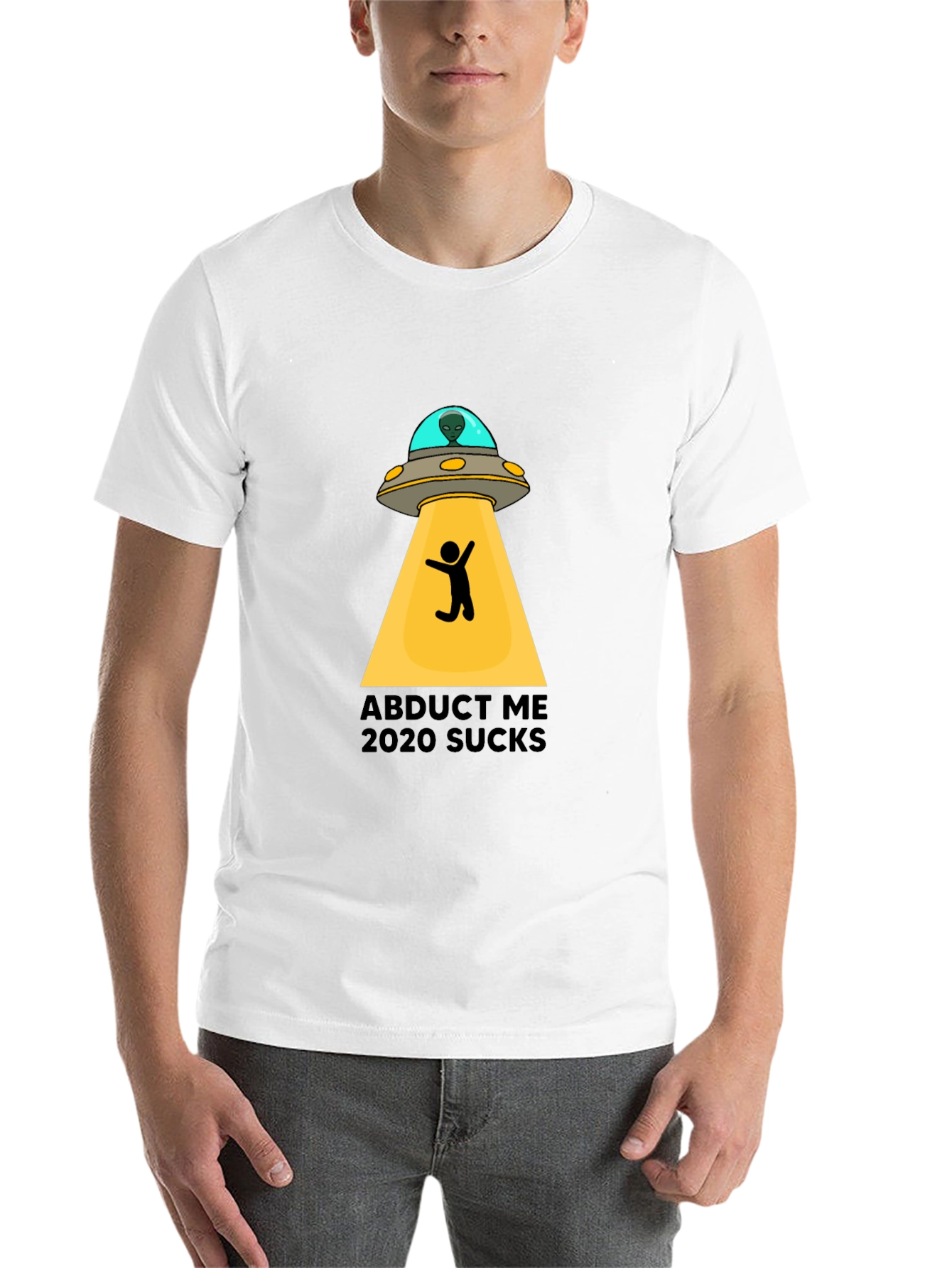 Black Abduct Me 2020 Sucks Graphic Tee view 14