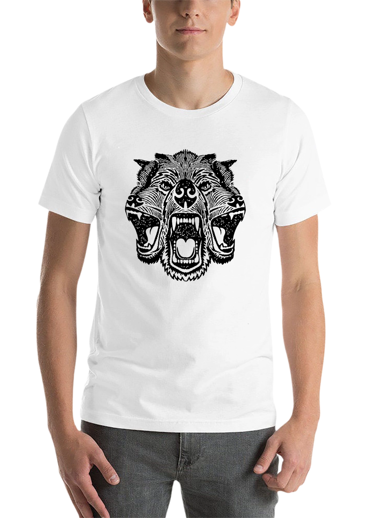 Black Cerberus Graphic Print Tee - Black view 14