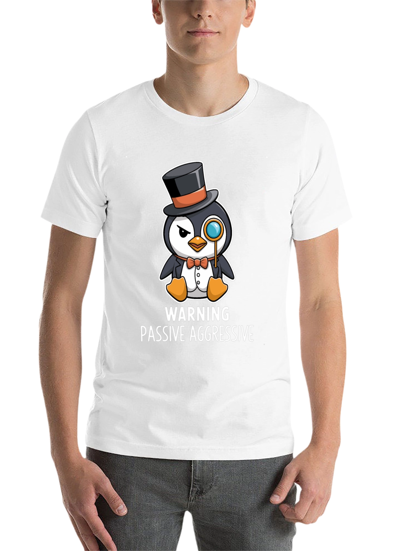 Black Passive Aggressive Penguin T-Shirt view 14