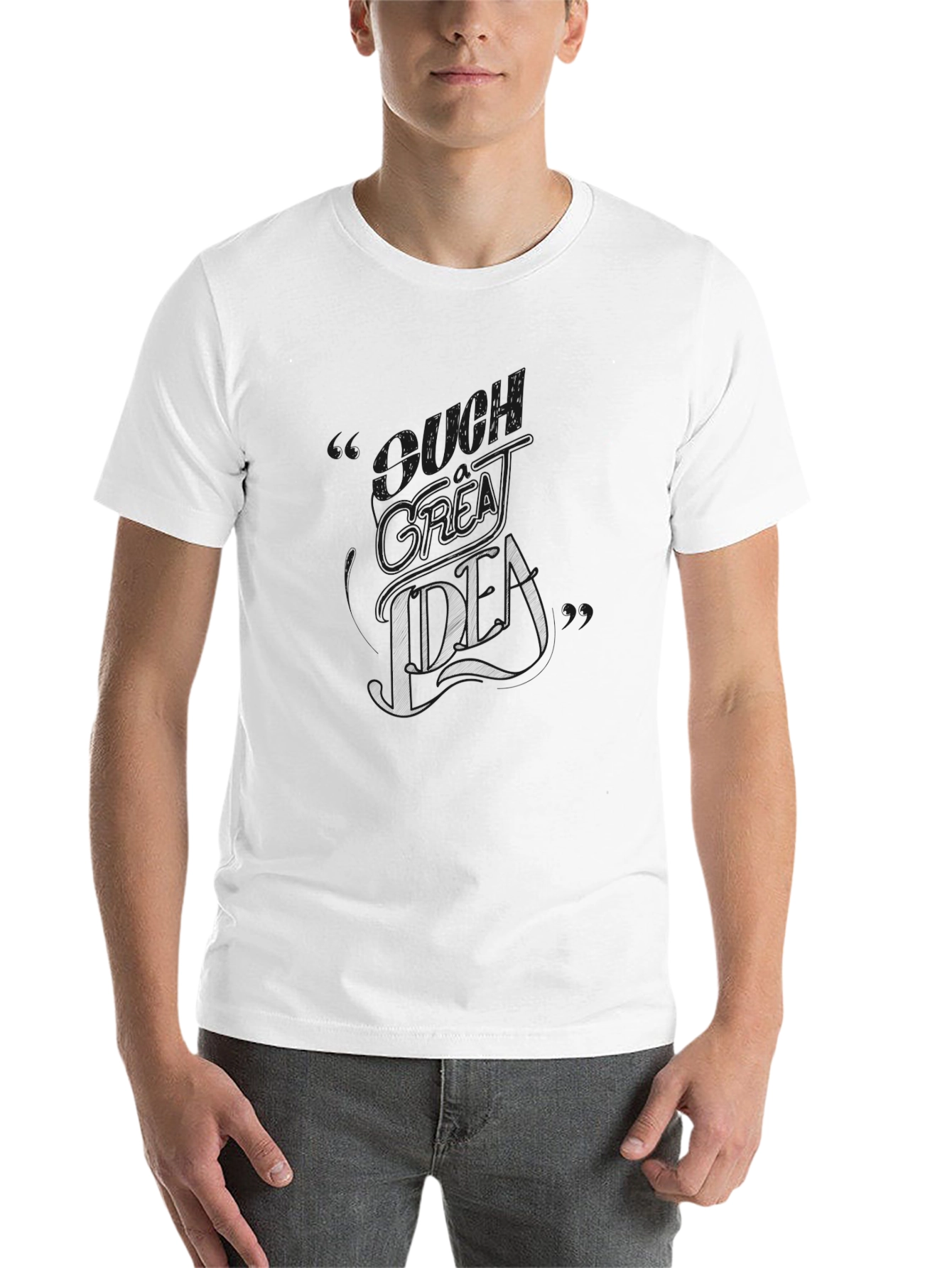 Black Men's Black T-Shirt - A Great Idea Design view 14