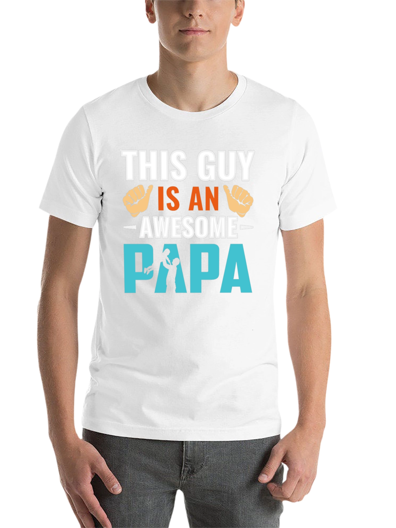 Black Awesome Papa T-Shirt view 14