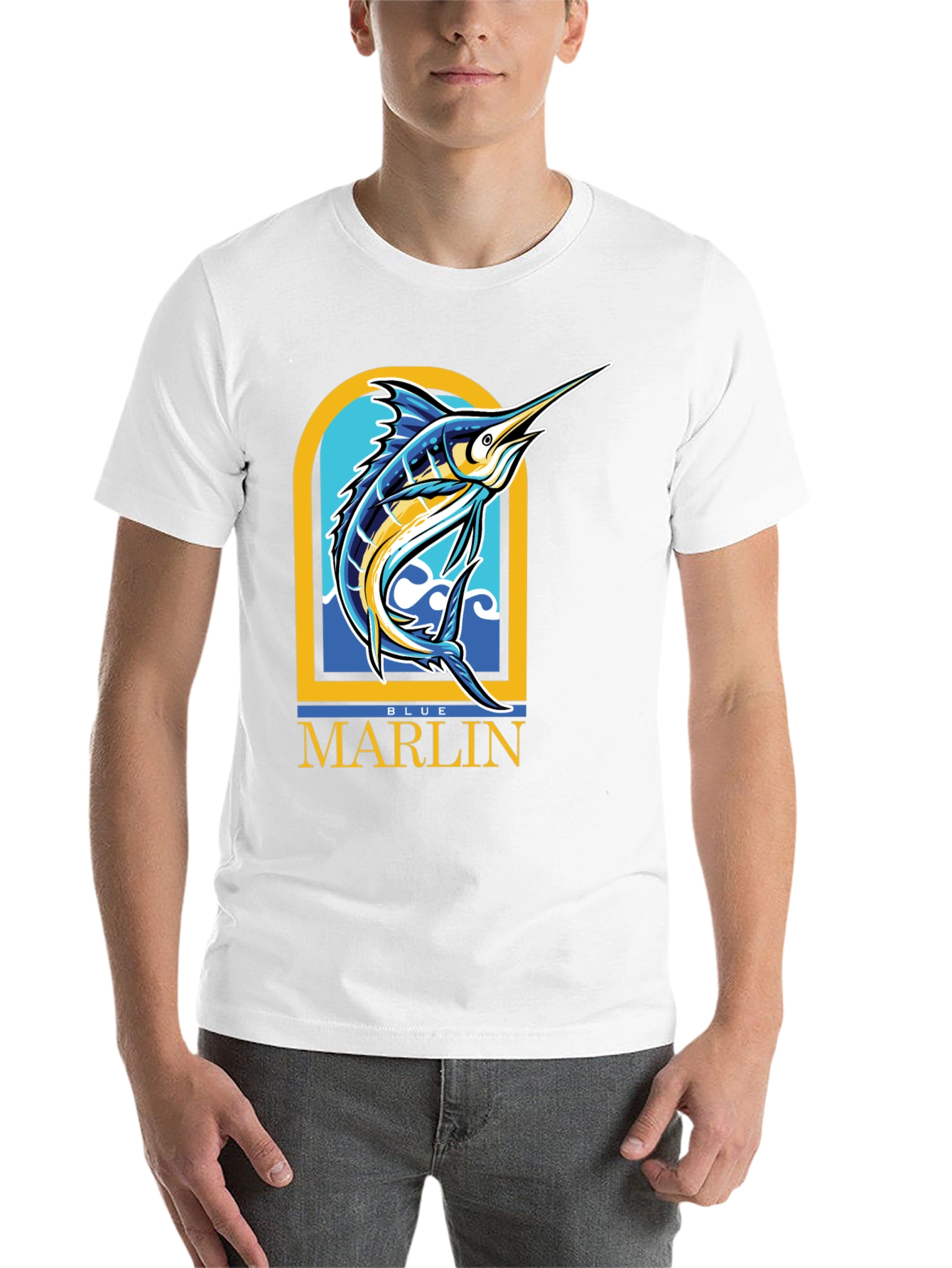 Black Blue Marlin Graphic T-Shirt - Men's Black Tee view 14
