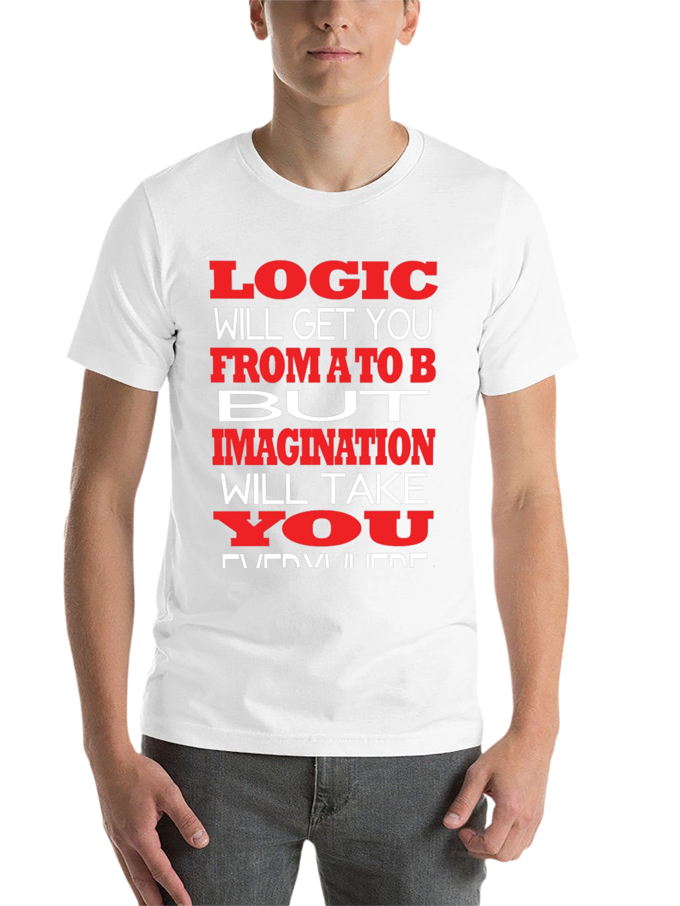 Black Logic vs. Imagination Graphic T-Shirt view 14