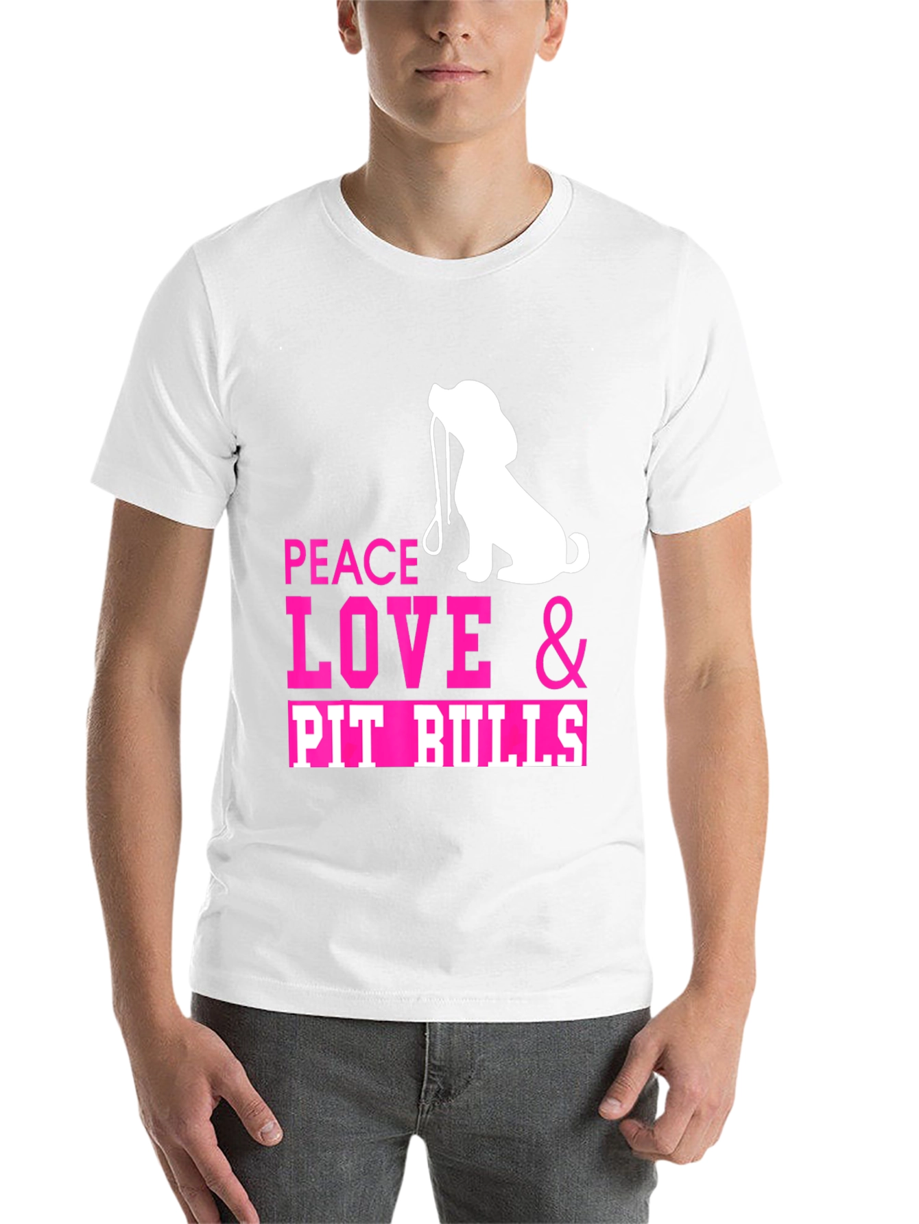 Black Peace Love & Pit Bulls T-Shirt view 14