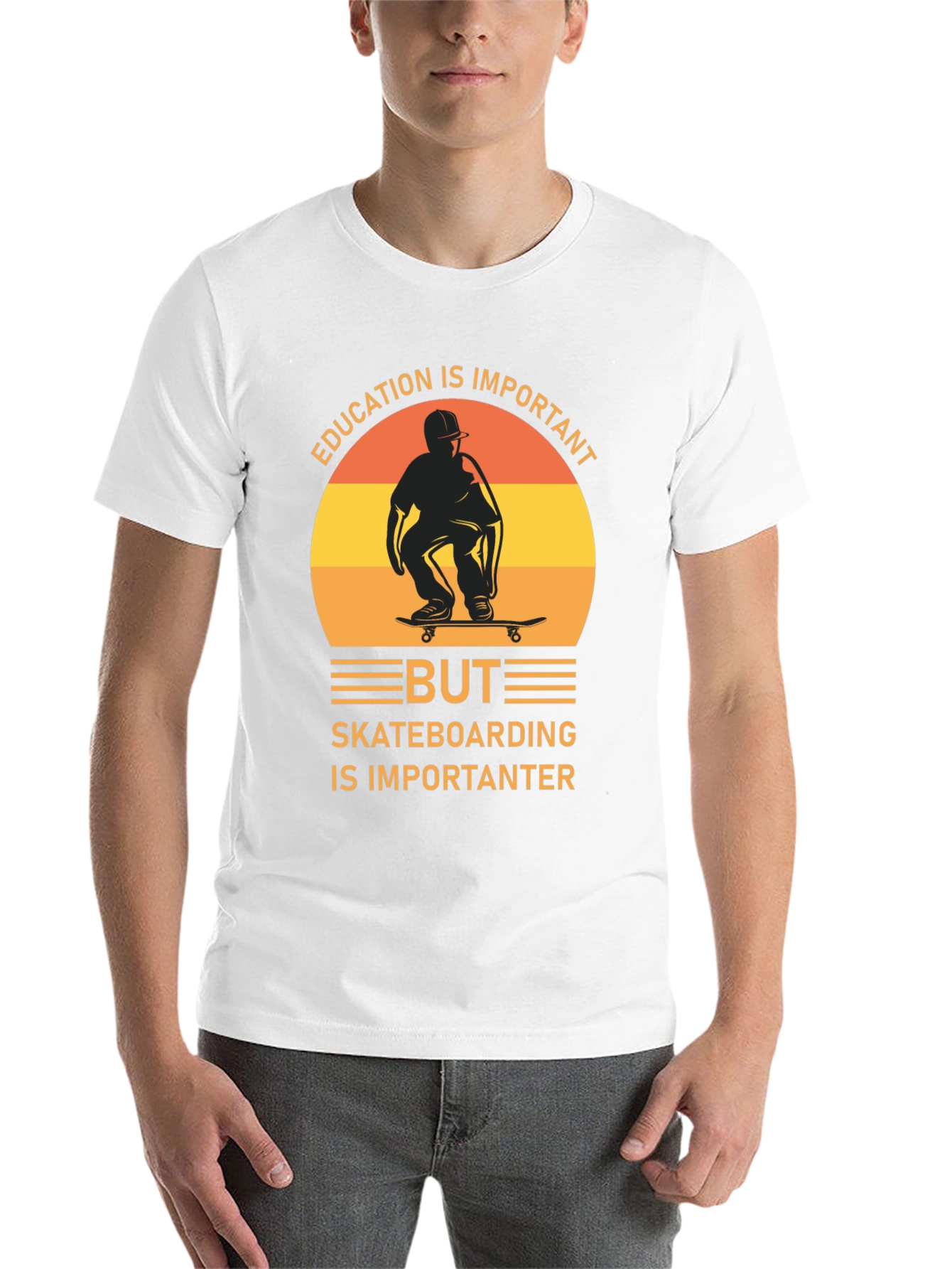 Skateboarding Graphic Tee - Education is Important, But... - 14