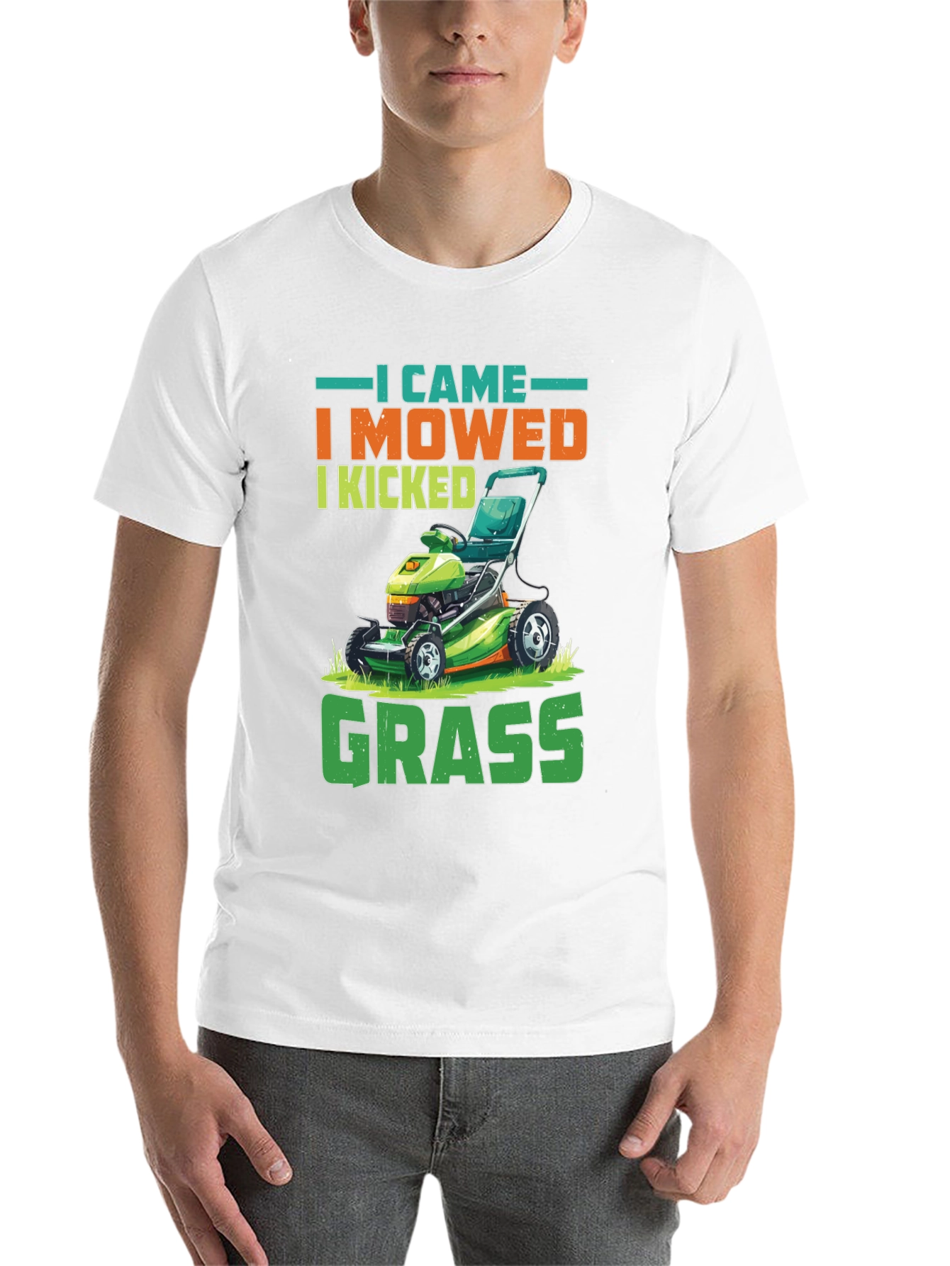 Black I Came I Mowed Funny Lawn Mowing T-Shirt view 14