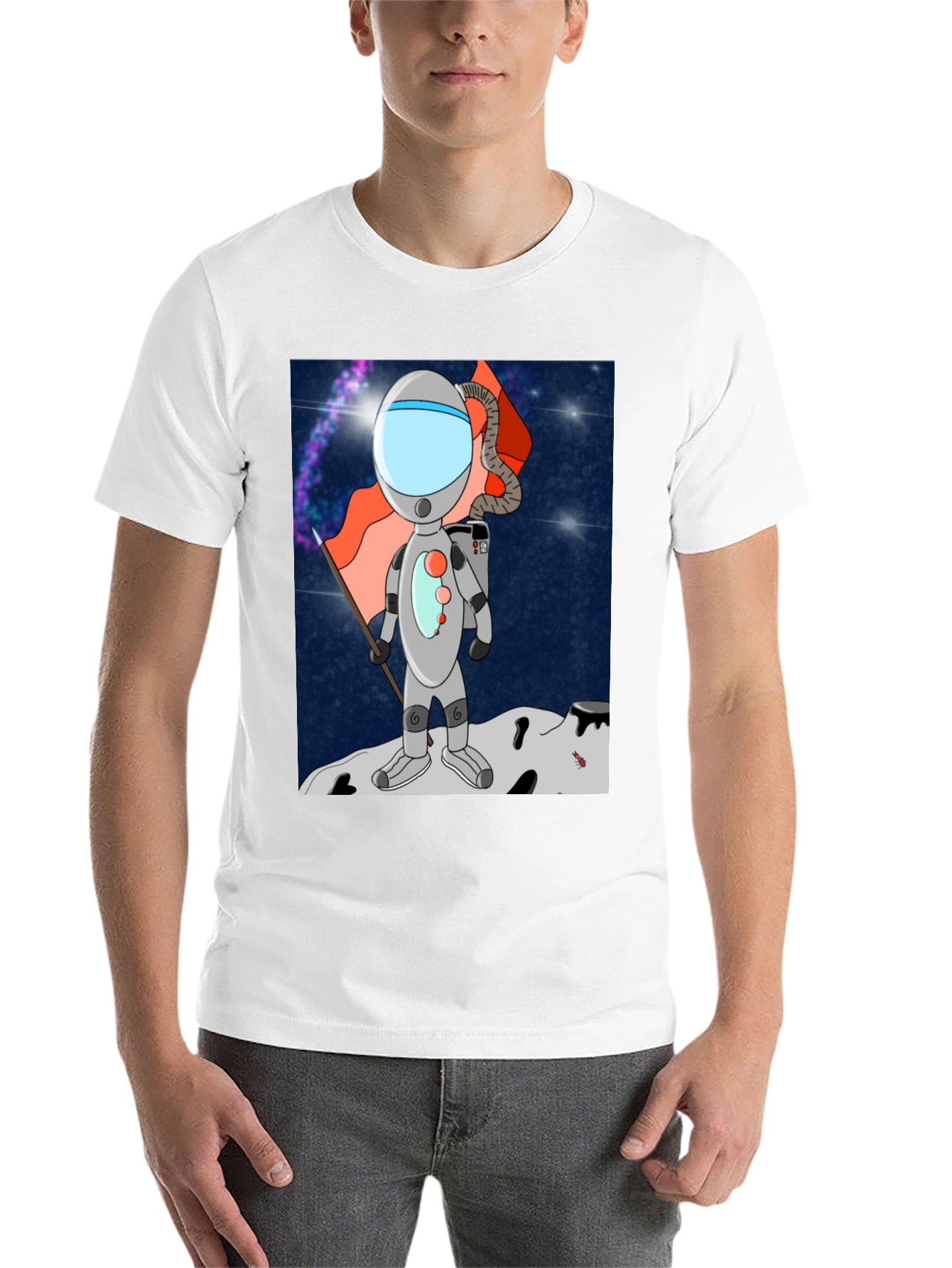 Black Astronaut Cartoon Graphic Tee view 14