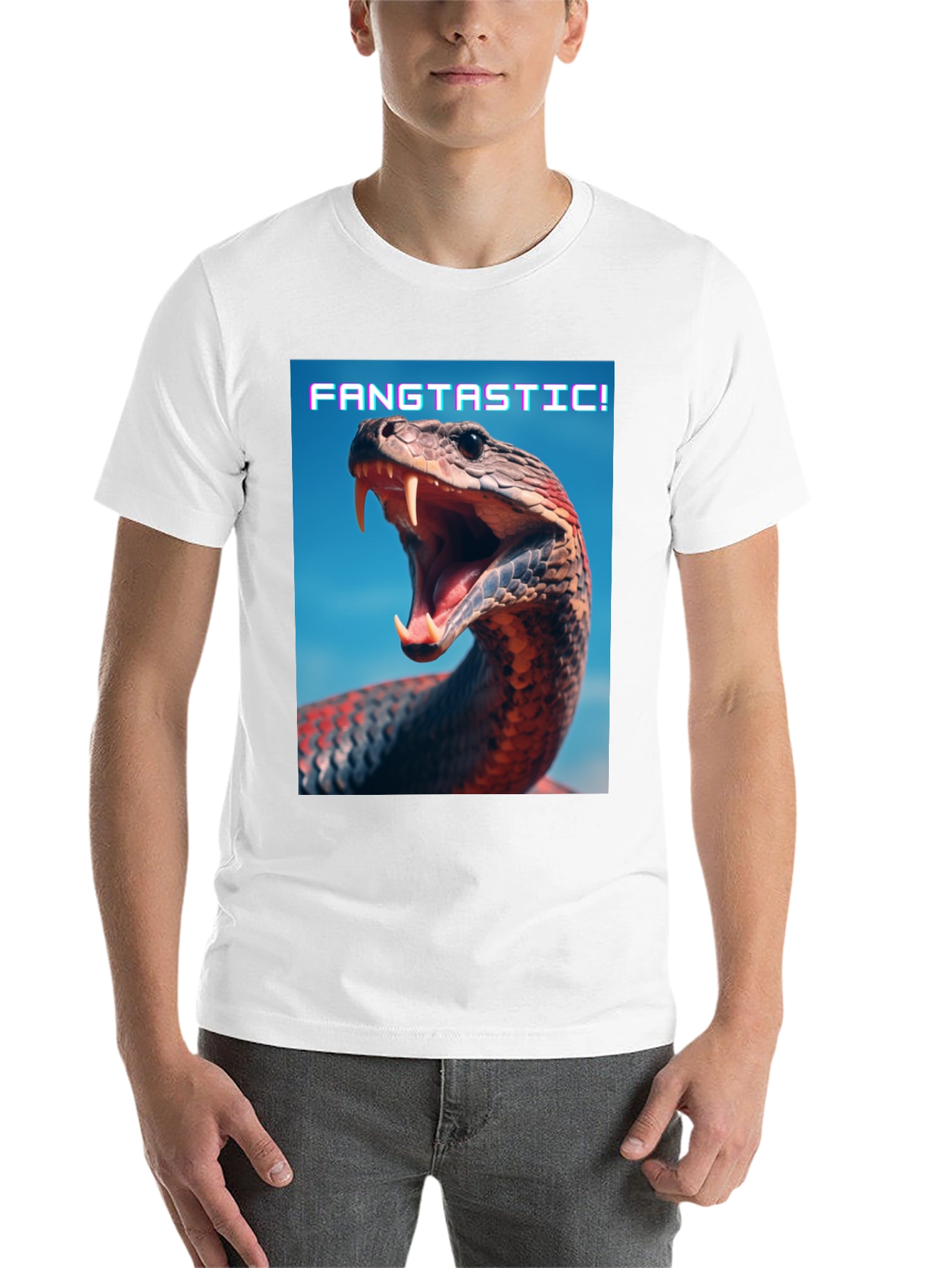 Black Fangtastic Snake Graphic Tee - Unique Animal Print Shirt view 14