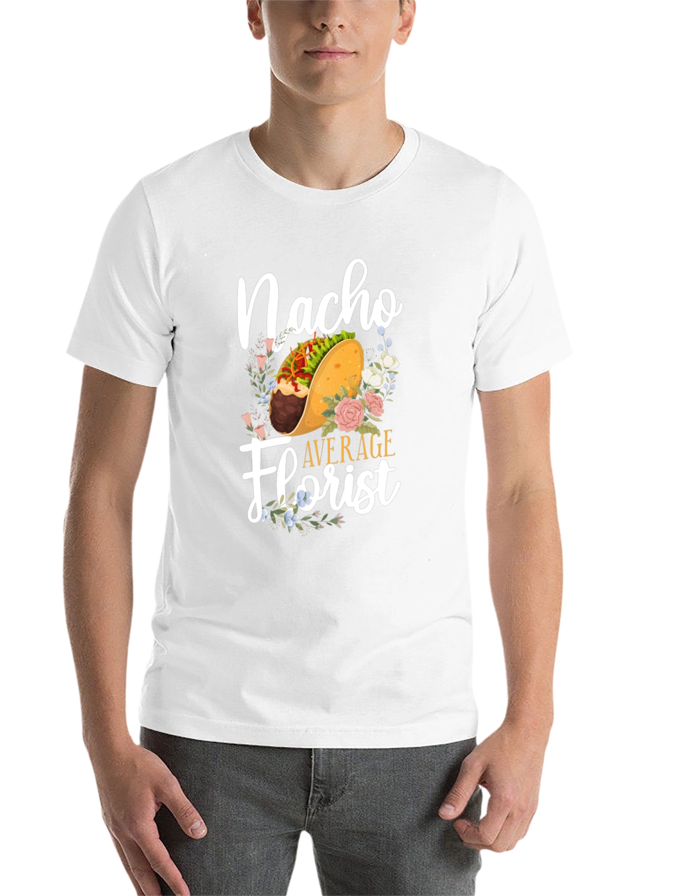 Black Nacho Average Florist T-Shirt - Unique Floral Graphic Tee view 14