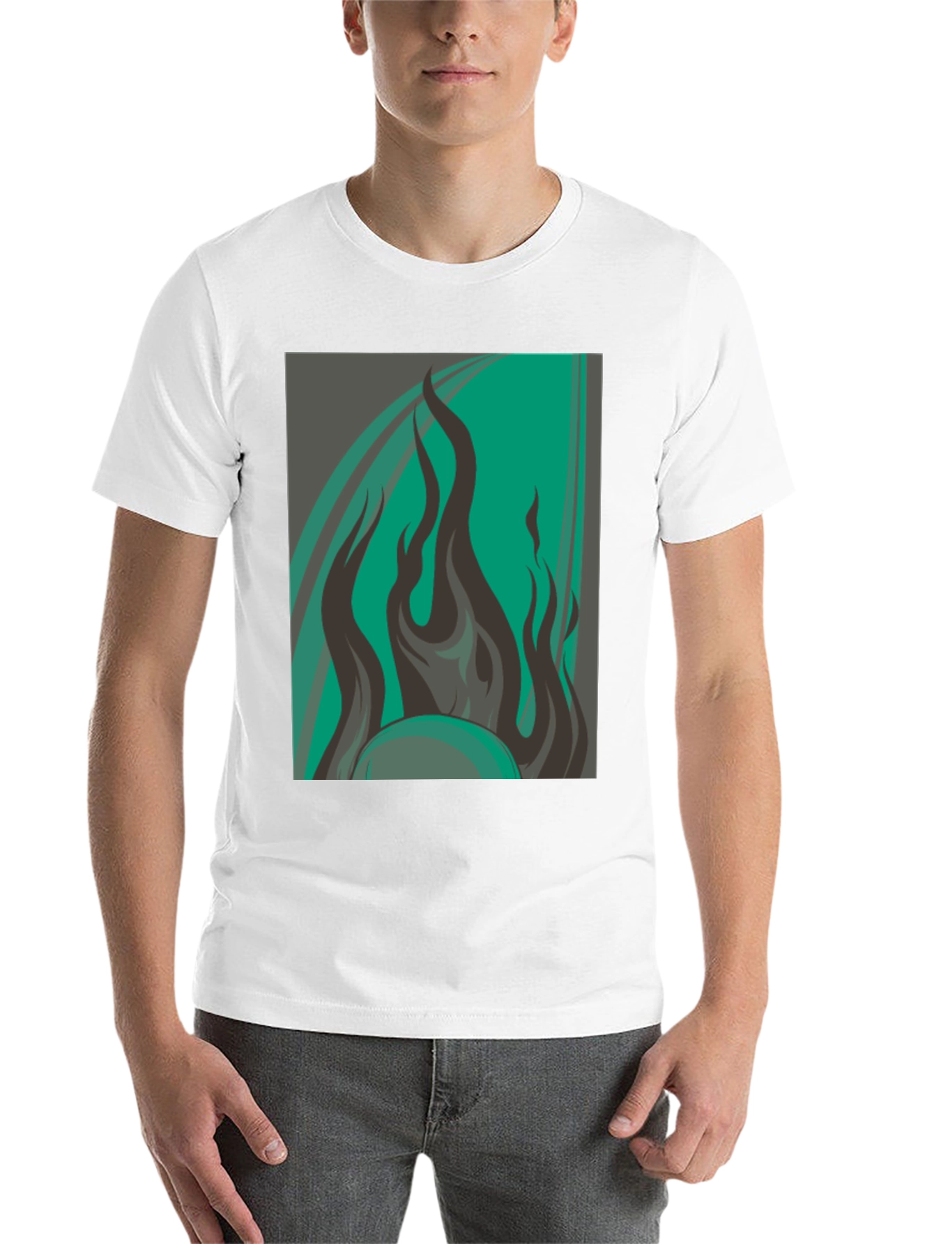 Black Fiery Graphic Tee - Bold & Stylish view 14