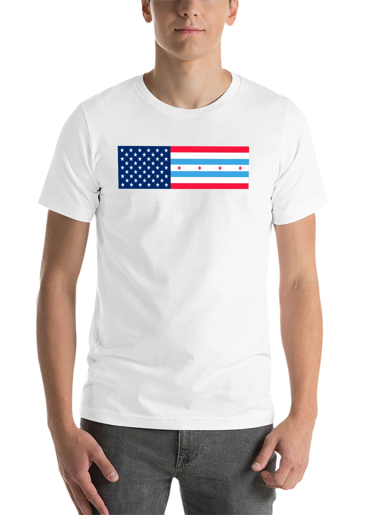 USA Chicago Flag Graphic T-Shirt - 14