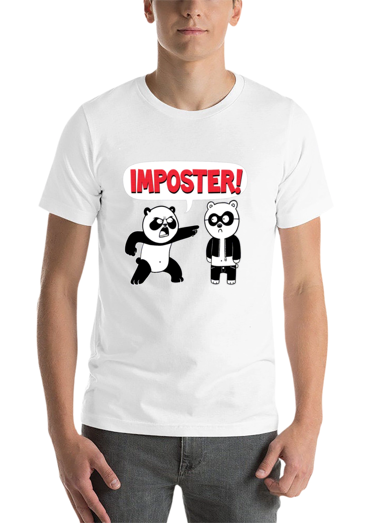 Black Imposter Panda Graphic T-Shirt - Black Cotton Tee view 14
