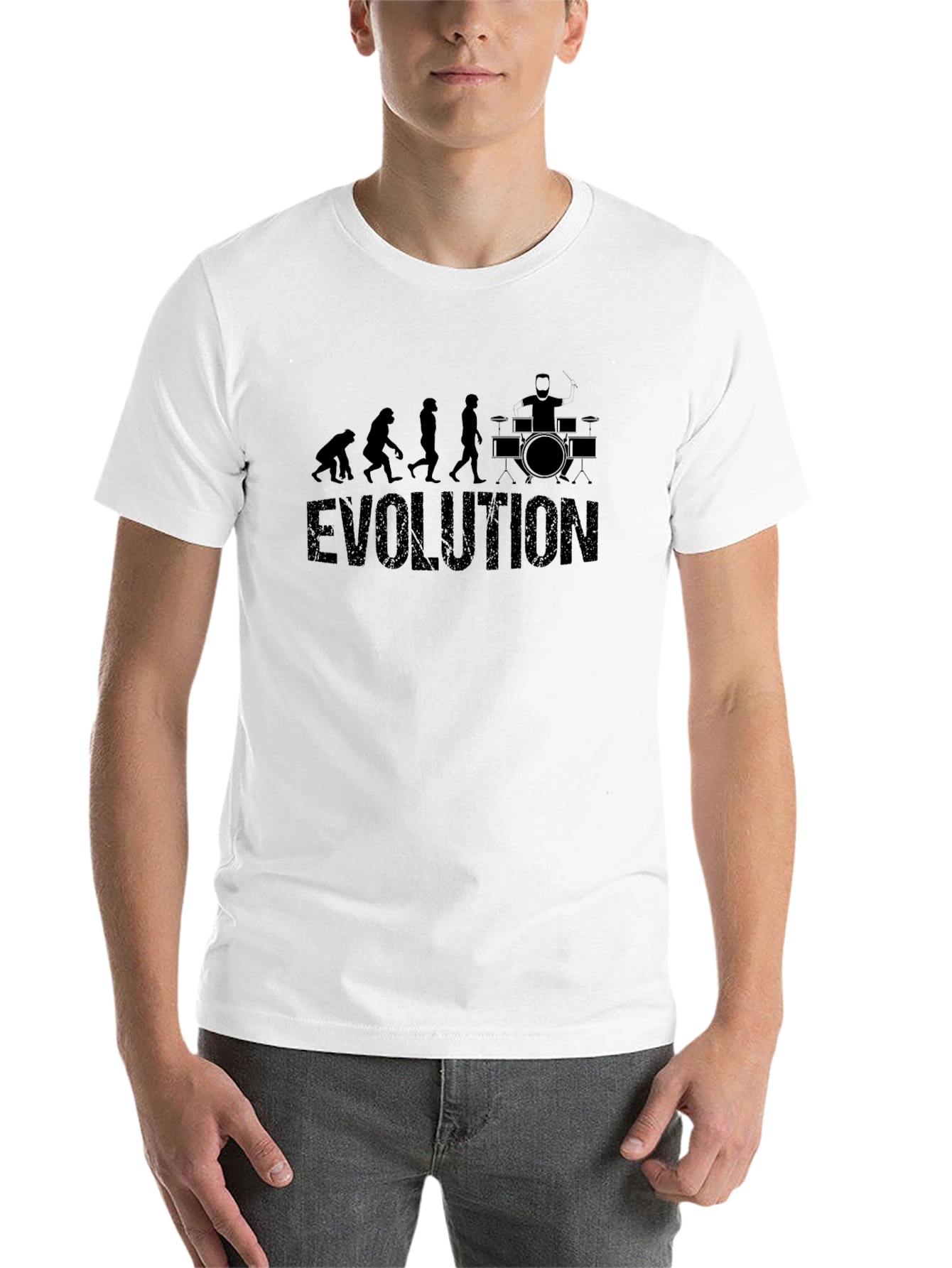 Black Evolution of Drummer Black T-Shirt view 14