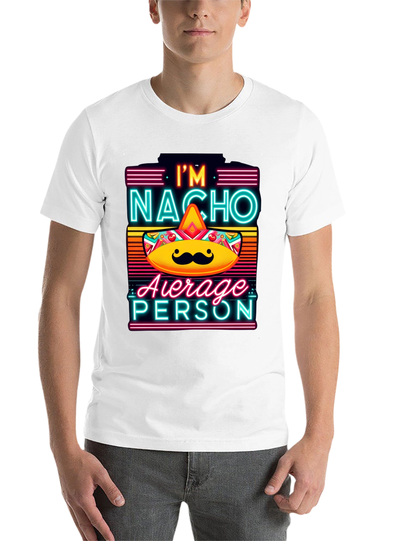 Black Nacho Average Person T-Shirt - Funny Novelty Tee view 14