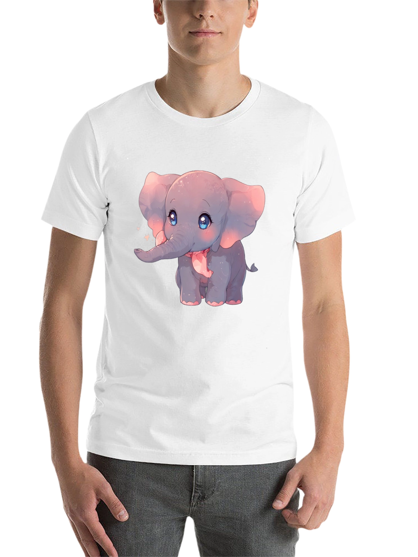 Black Cute Elephant Graphic Black T-Shirt view 14