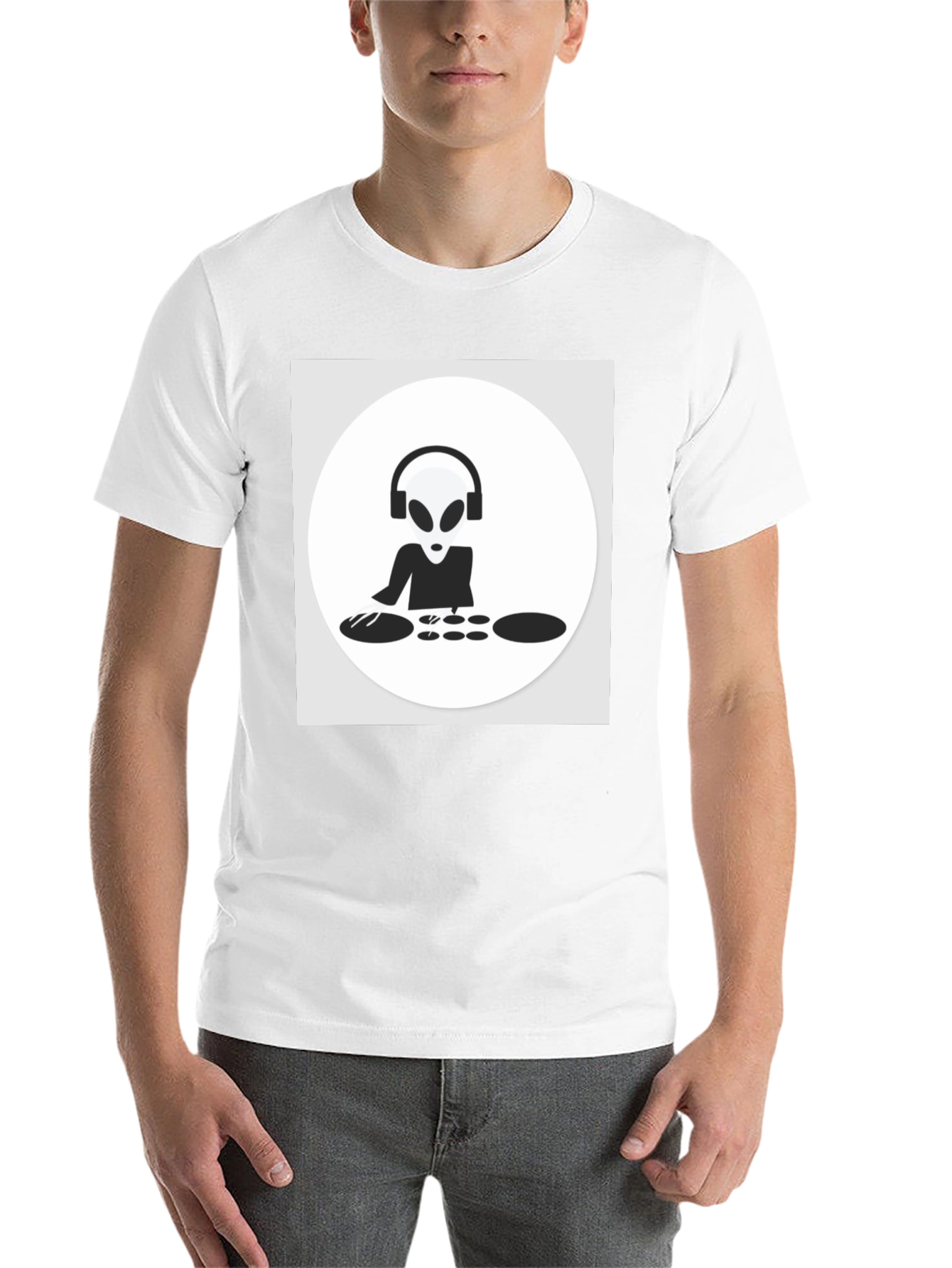 Black DJ Alien T-Shirt - Black Cotton Graphic Tee view 14