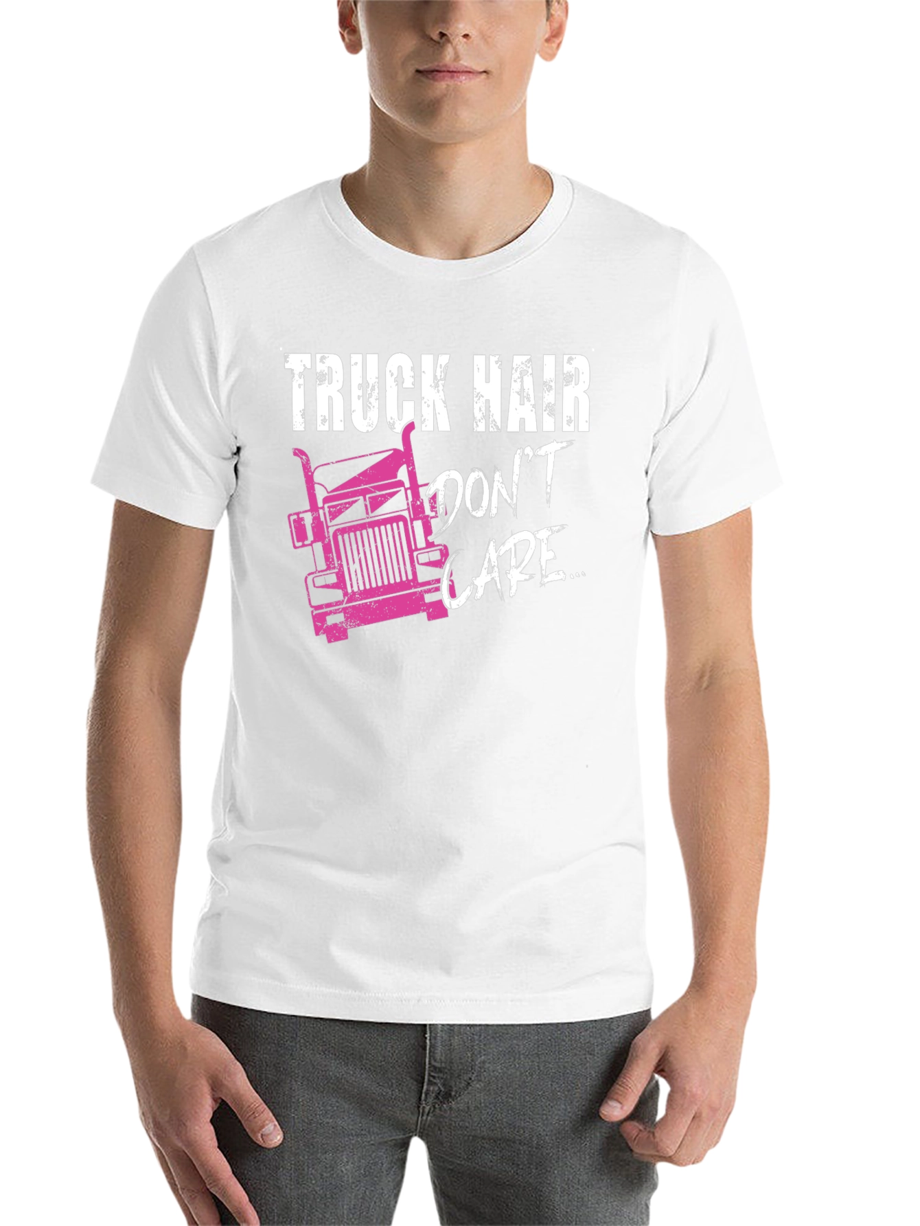 Black Truck Hair Don't Care Graphic T-Shirt view 14