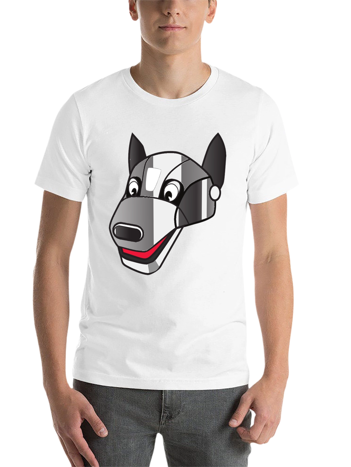 Black Robot Dog Graphic Tee - Black Cotton Blend view 14