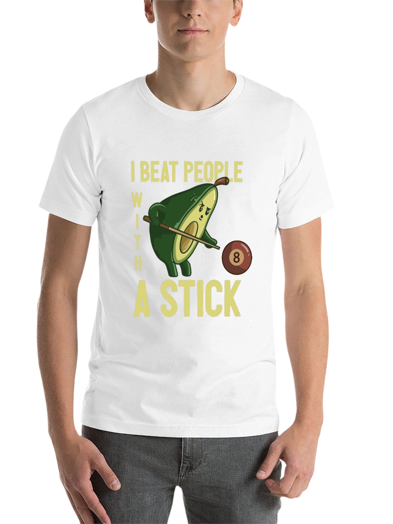 Black Funny Avocado Billiards T-Shirt view 14