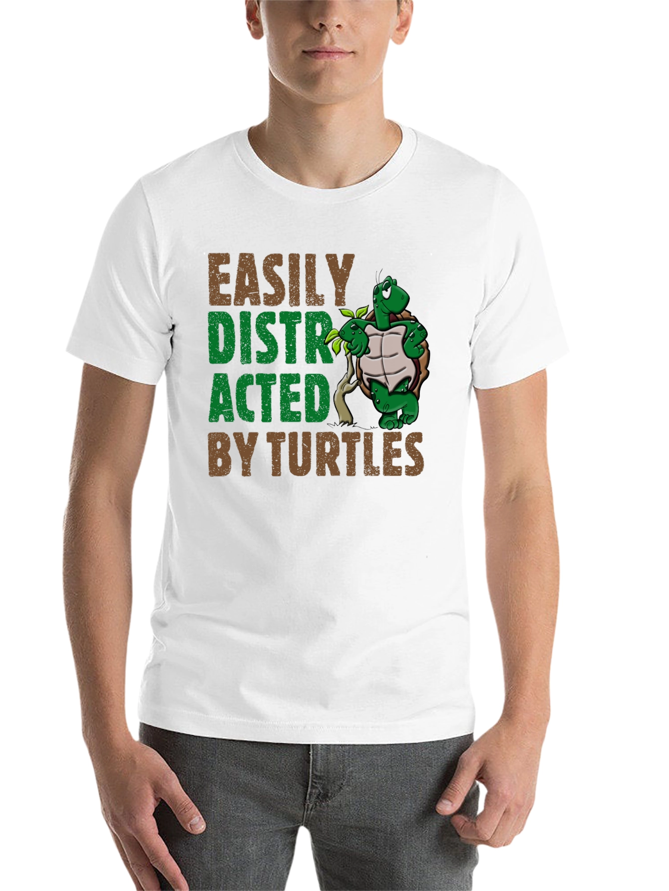 Black Easily Distracted By Turtles Graphic T-Shirt view 14