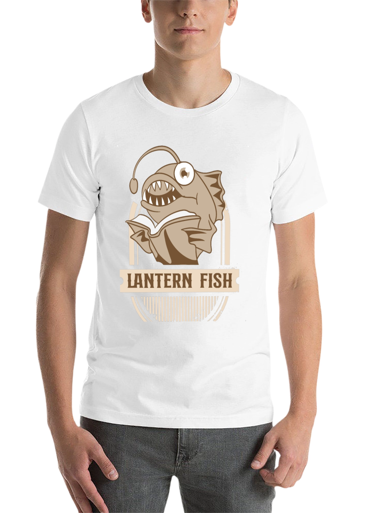Black Lantern Fish Reading Book T-Shirt view 14