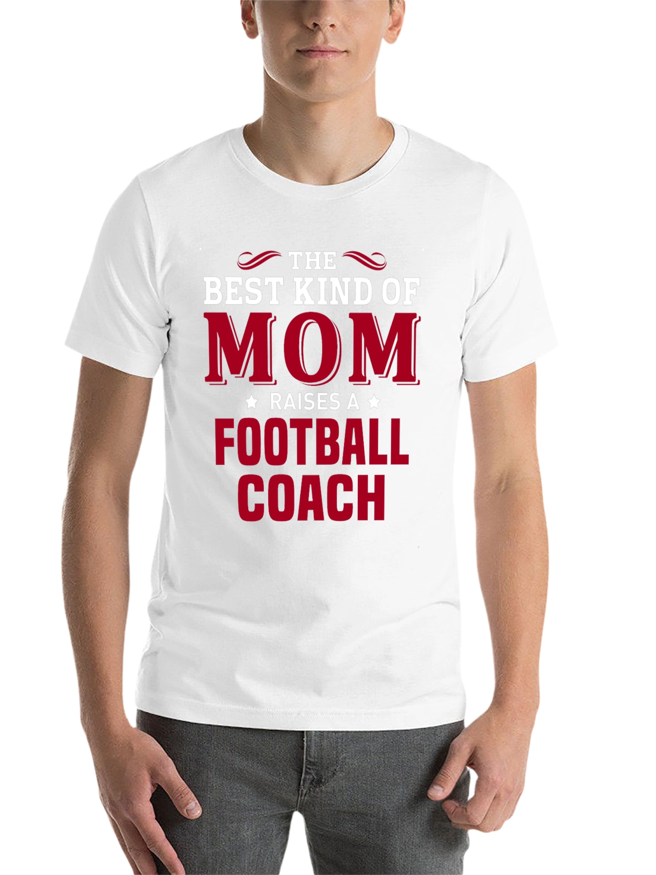 Black Best Kind of Mom Football Coach T-Shirt view 14