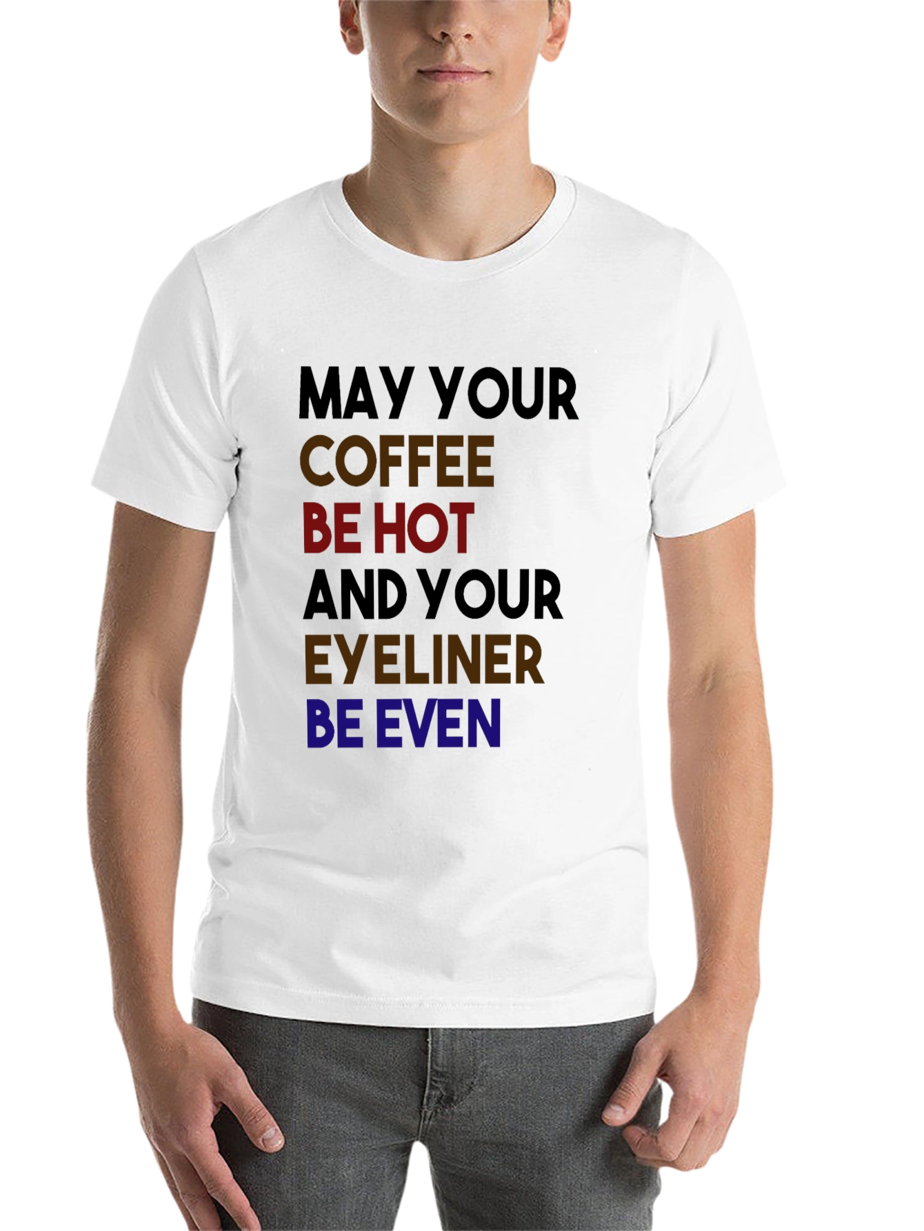 Black Coffee & Eyeliner T-Shirt - Funny Novelty Tee view 14