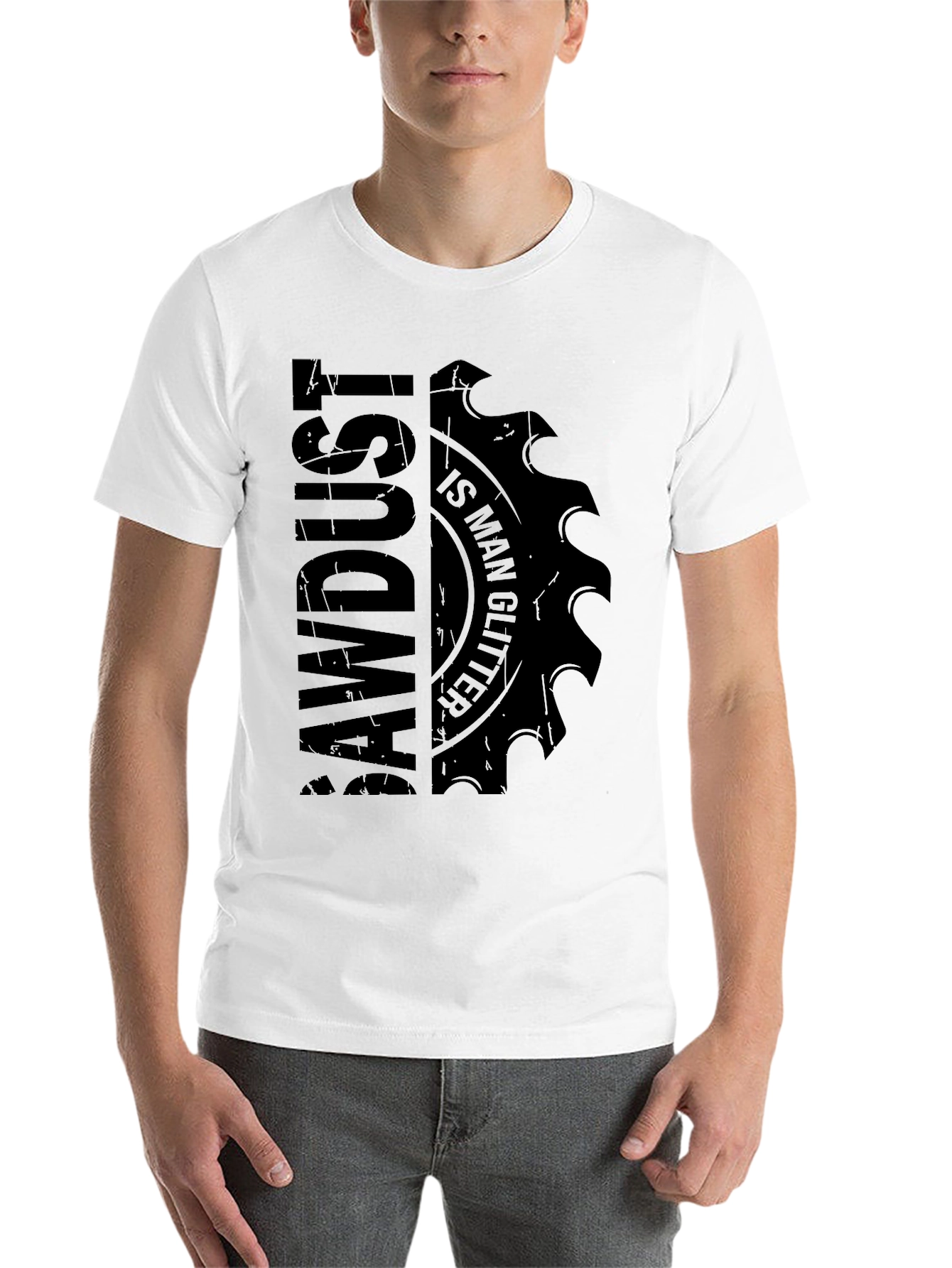 Black Sawdust is Man Glitter T-Shirt - Black Graphic Tee view 14