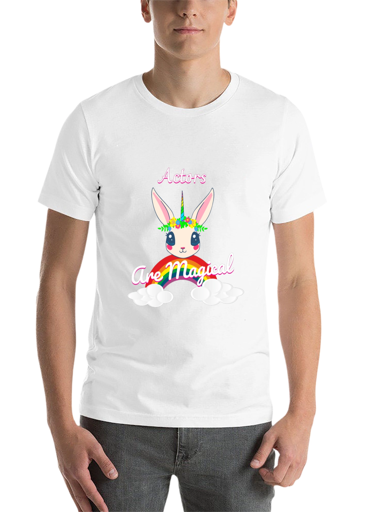 Actors are Magical Unicorn Rabbit Rainbow T-Shirt - 14