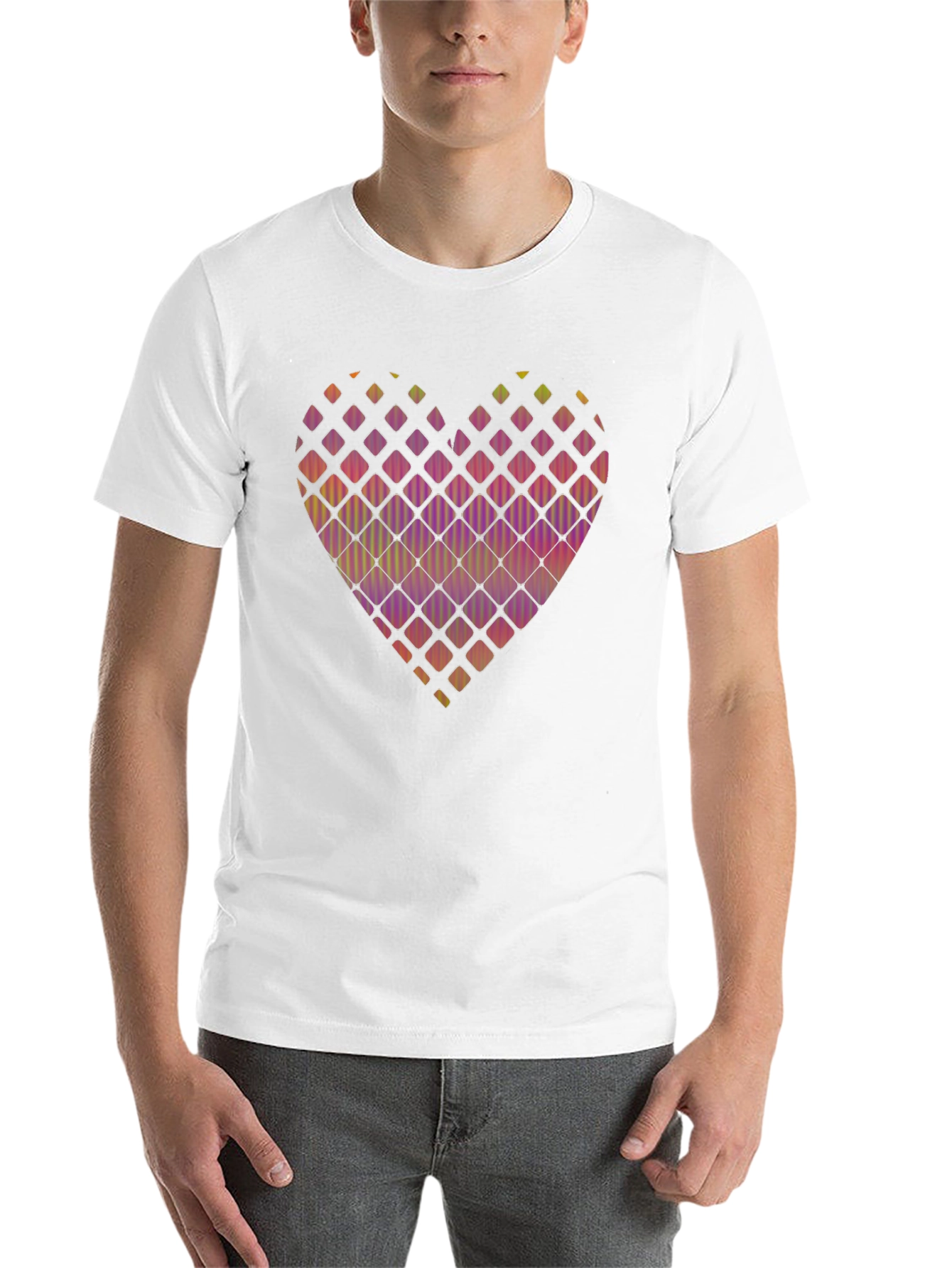 Black Heart Pattern Black T-Shirt view 14