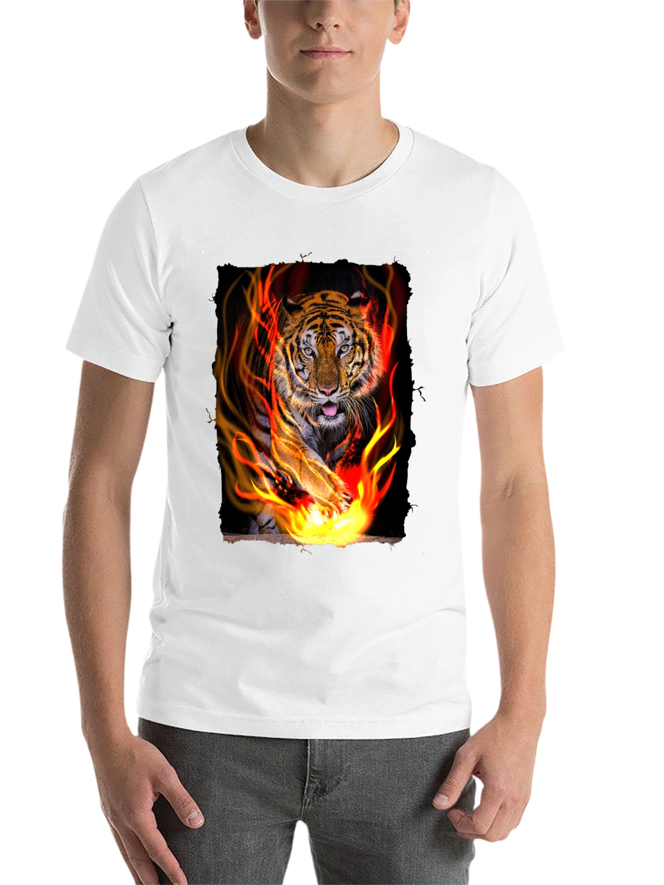 Black Tiger Graphic Tee - Men's Black T-Shirt view 14