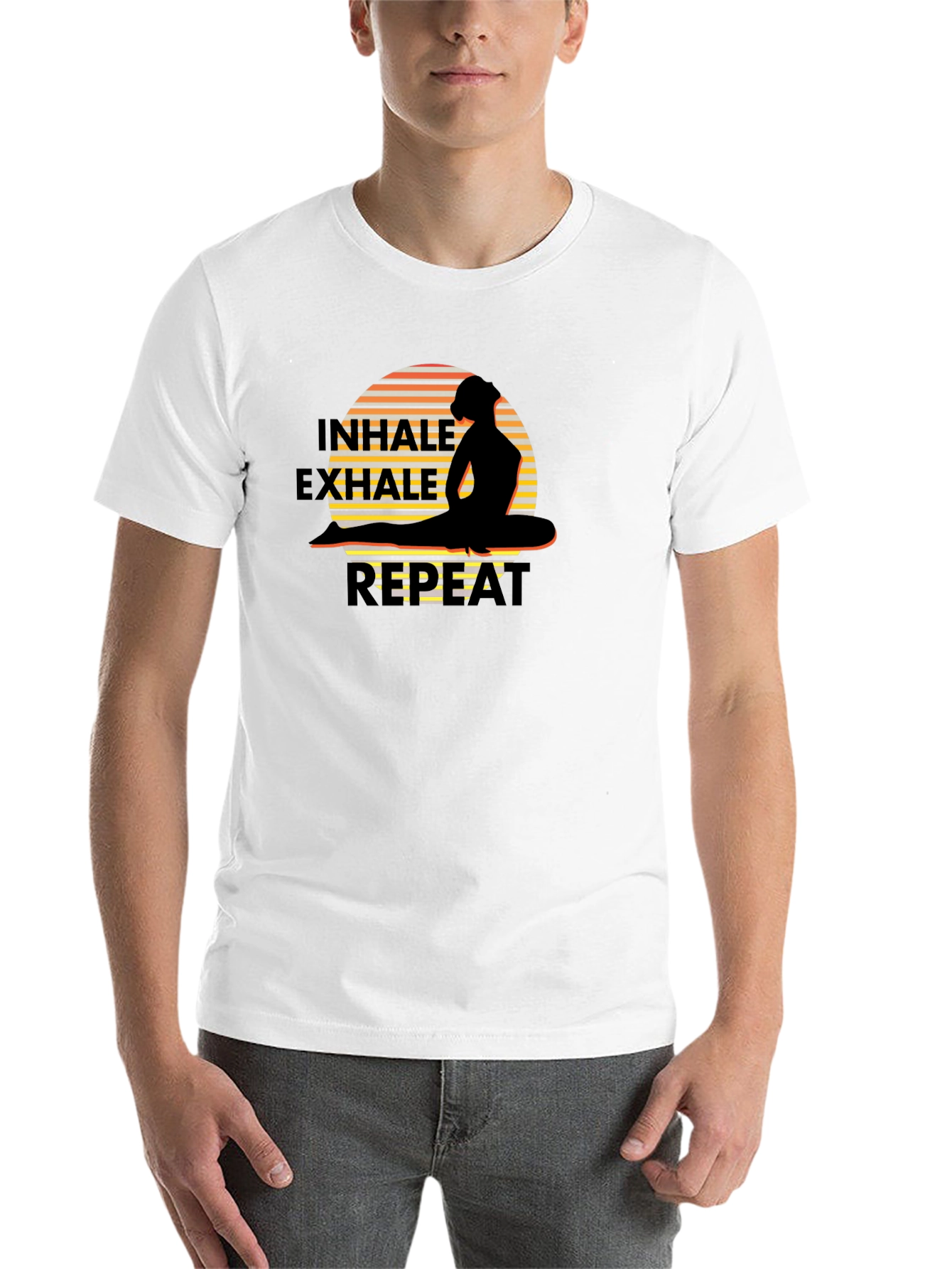 Black Inhale Exhale Repeat Yoga T-Shirt view 14