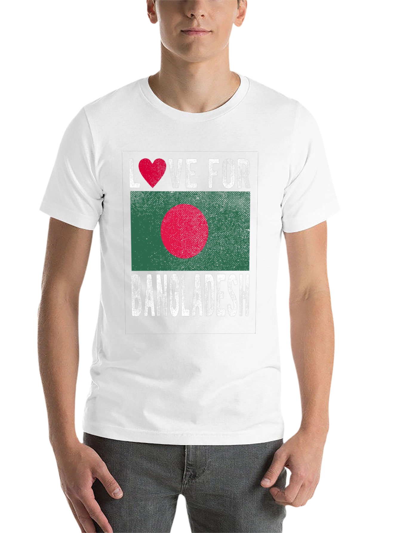 Black Love for Bangladesh T-Shirt - Heart Flag Design view 14