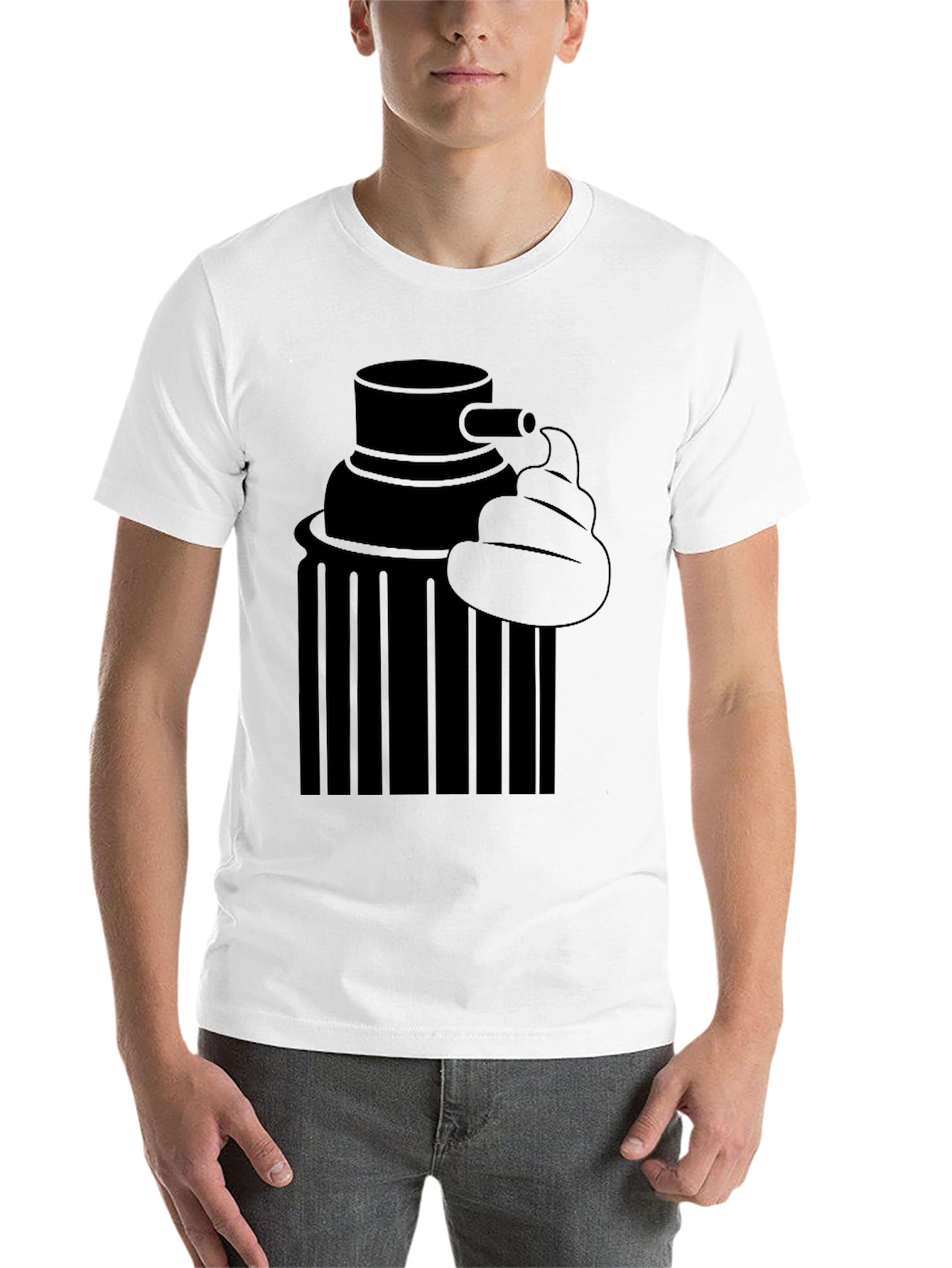 Black Toilet Humor Tee - Graphic Print Black T-Shirt view 14