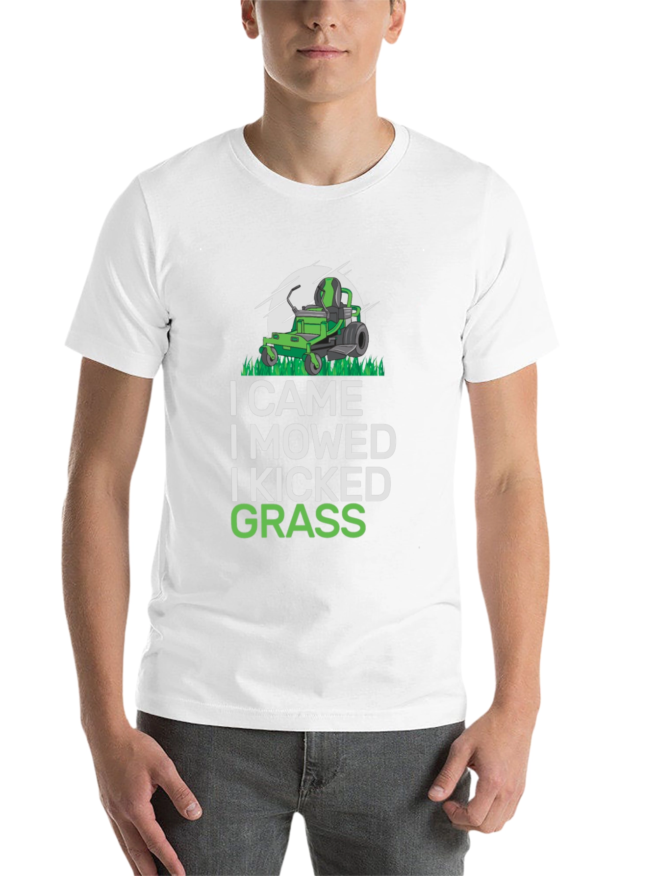 Black I Came I Mowed T-Shirt, Funny Lawn Mowing Shirt view 14