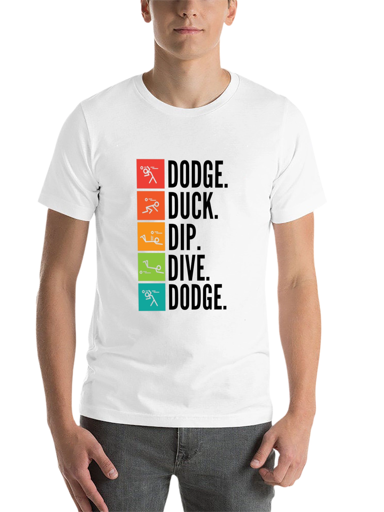 Black Dodgeball Stick Figure Graphic Tee view 14