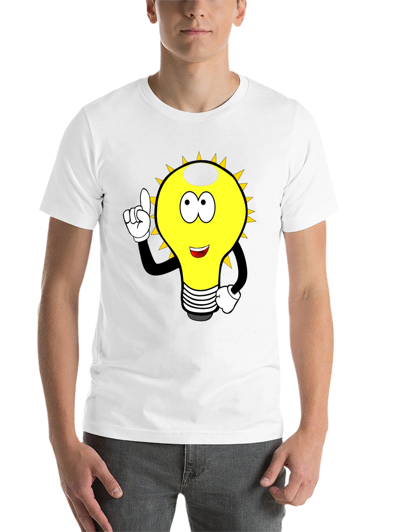 Black Cartoon Light Bulb Graphic Tee - Black view 14
