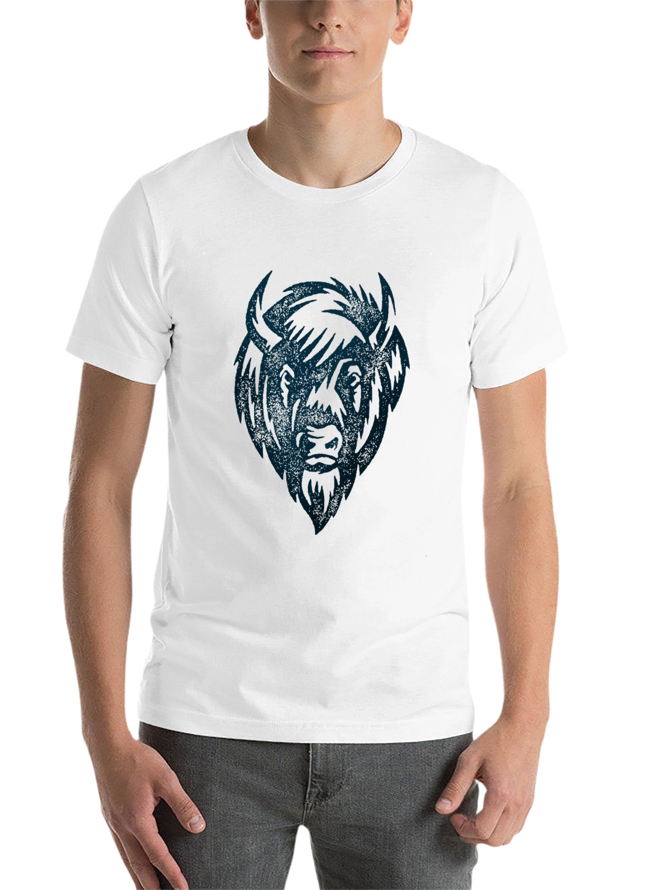 Black Black Bison Graphic Tee - Soft Cotton Crew Neck view 14