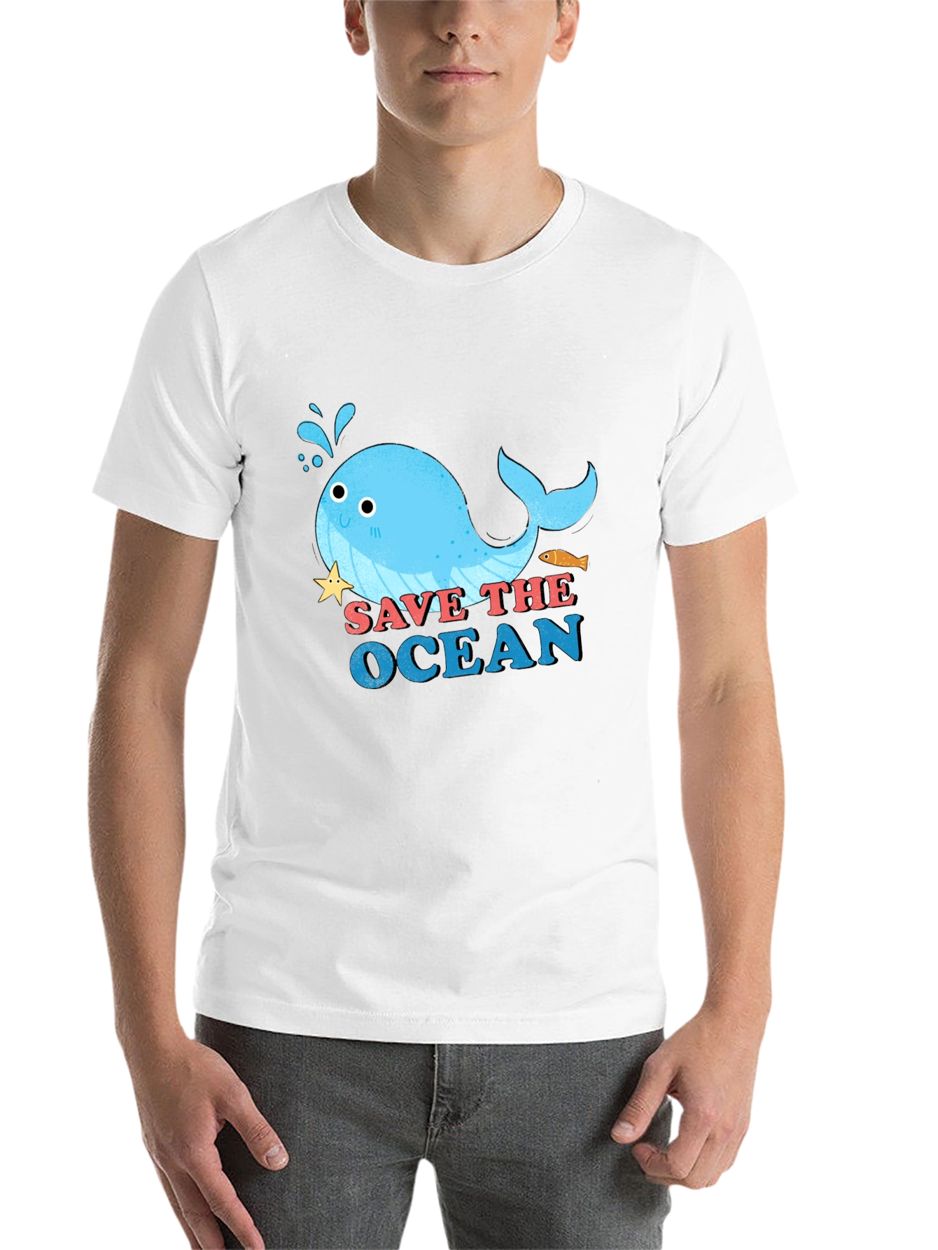 Black Save the Ocean Graphic Tee - Cute Whale Design view 14