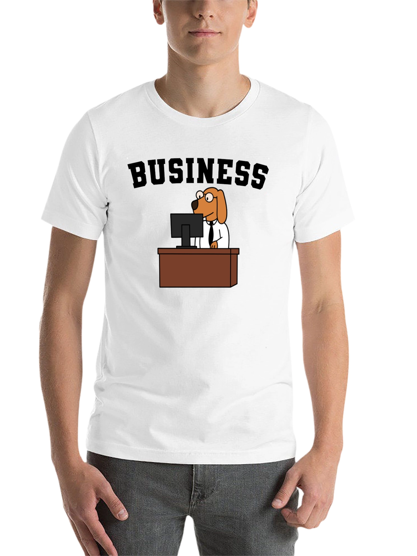 Black Business Dog Black T-Shirt view 14