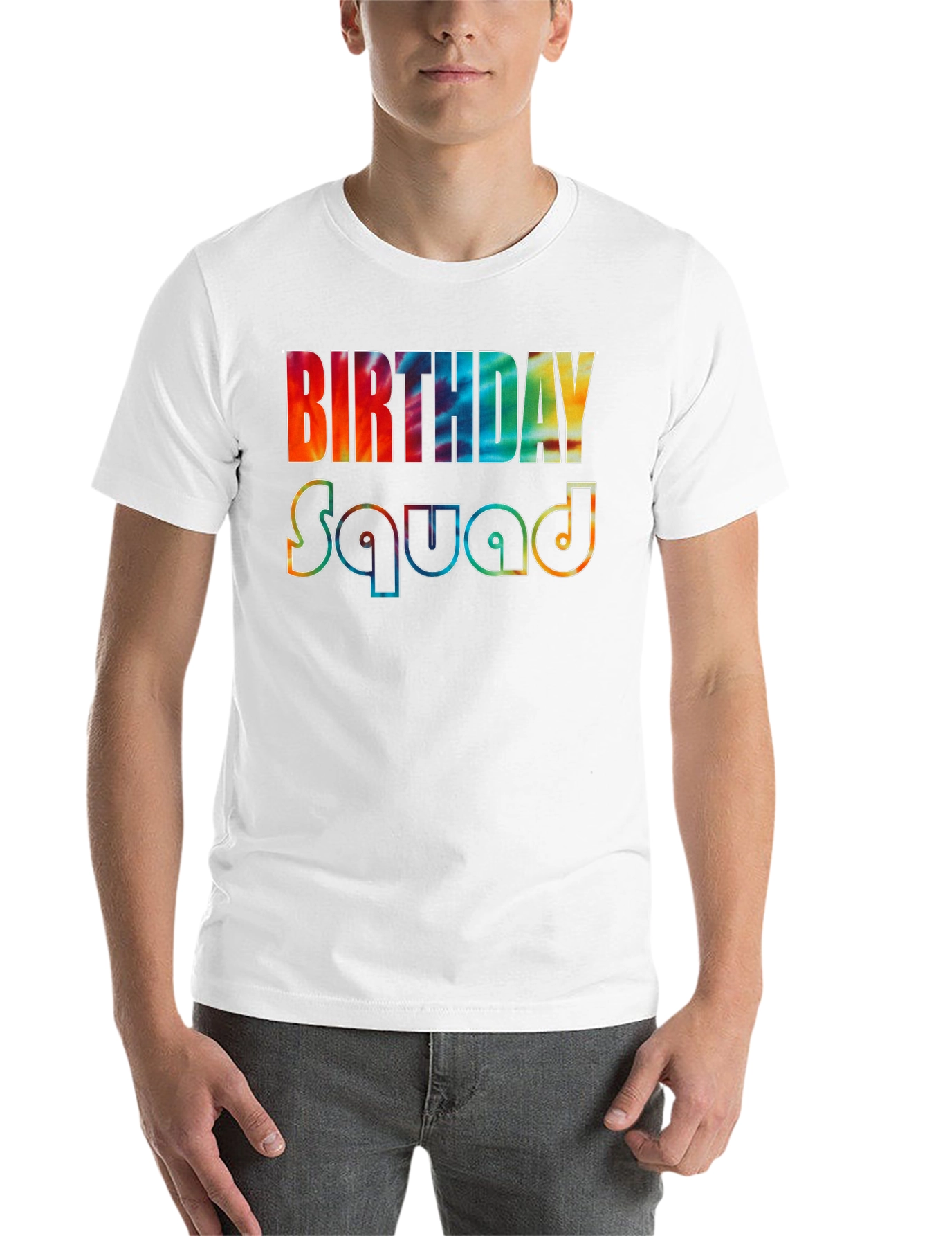 Black Birthday Squad Tie-Dye Graphic Tee view 14