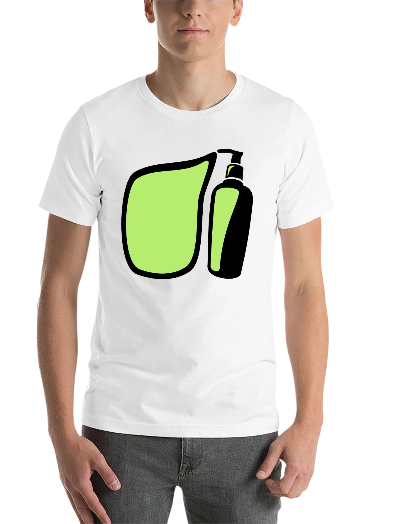 Black Modern Graphic Tee - Green and Black Design view 14