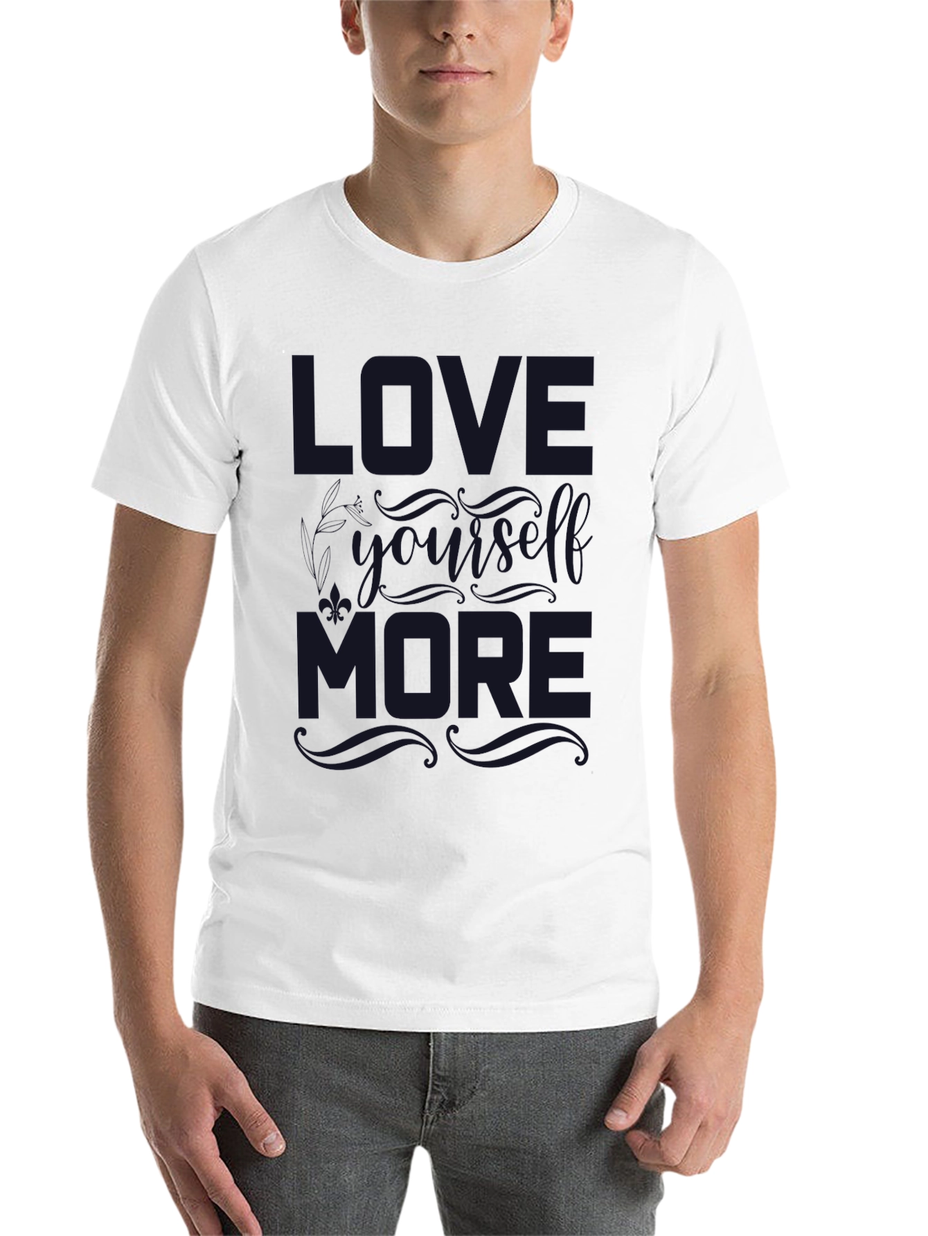 Black Love Yourself More Graphic T-Shirt view 14
