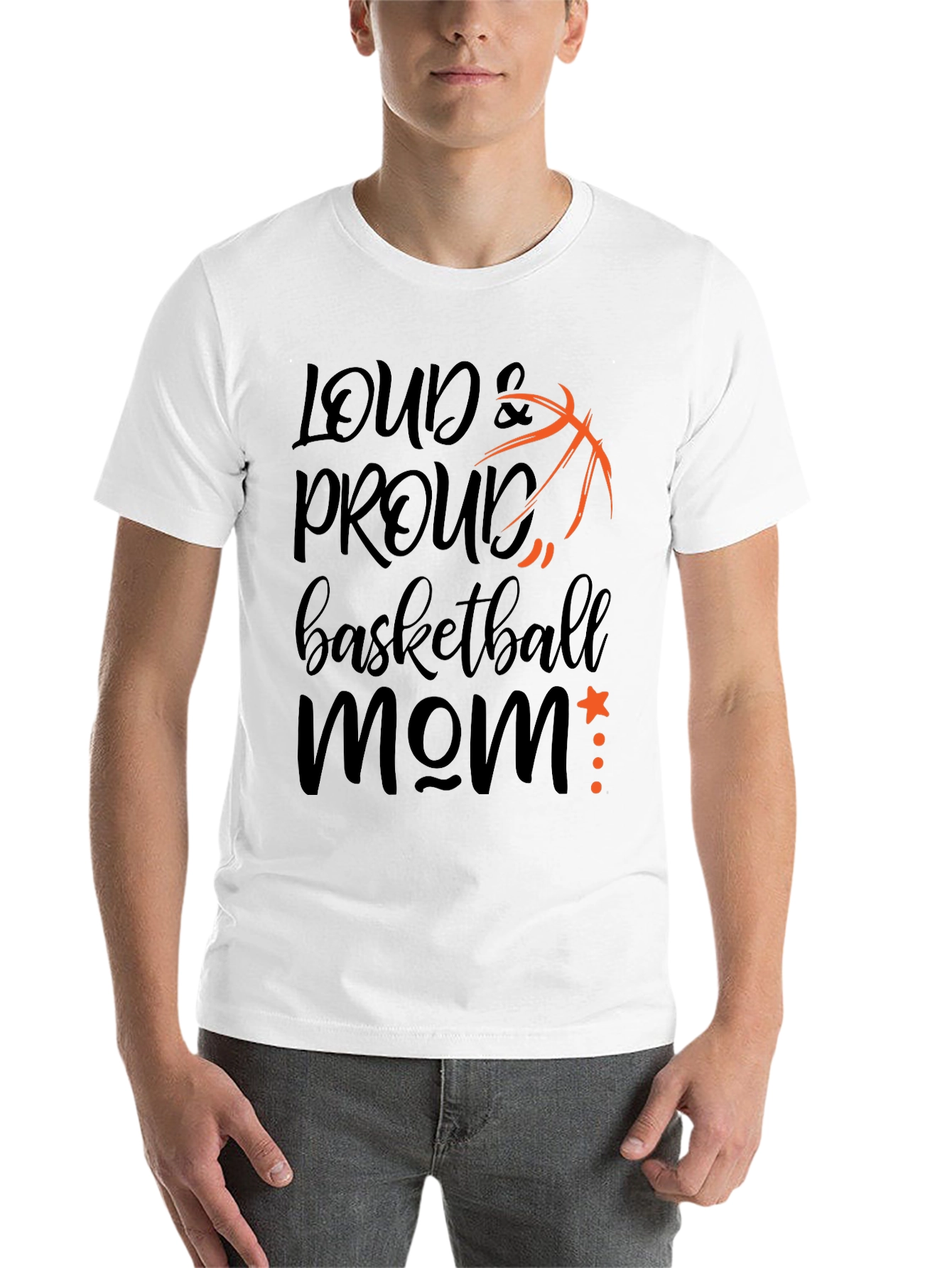Black Loud and Proud Basketball Mom T-Shirt view 14