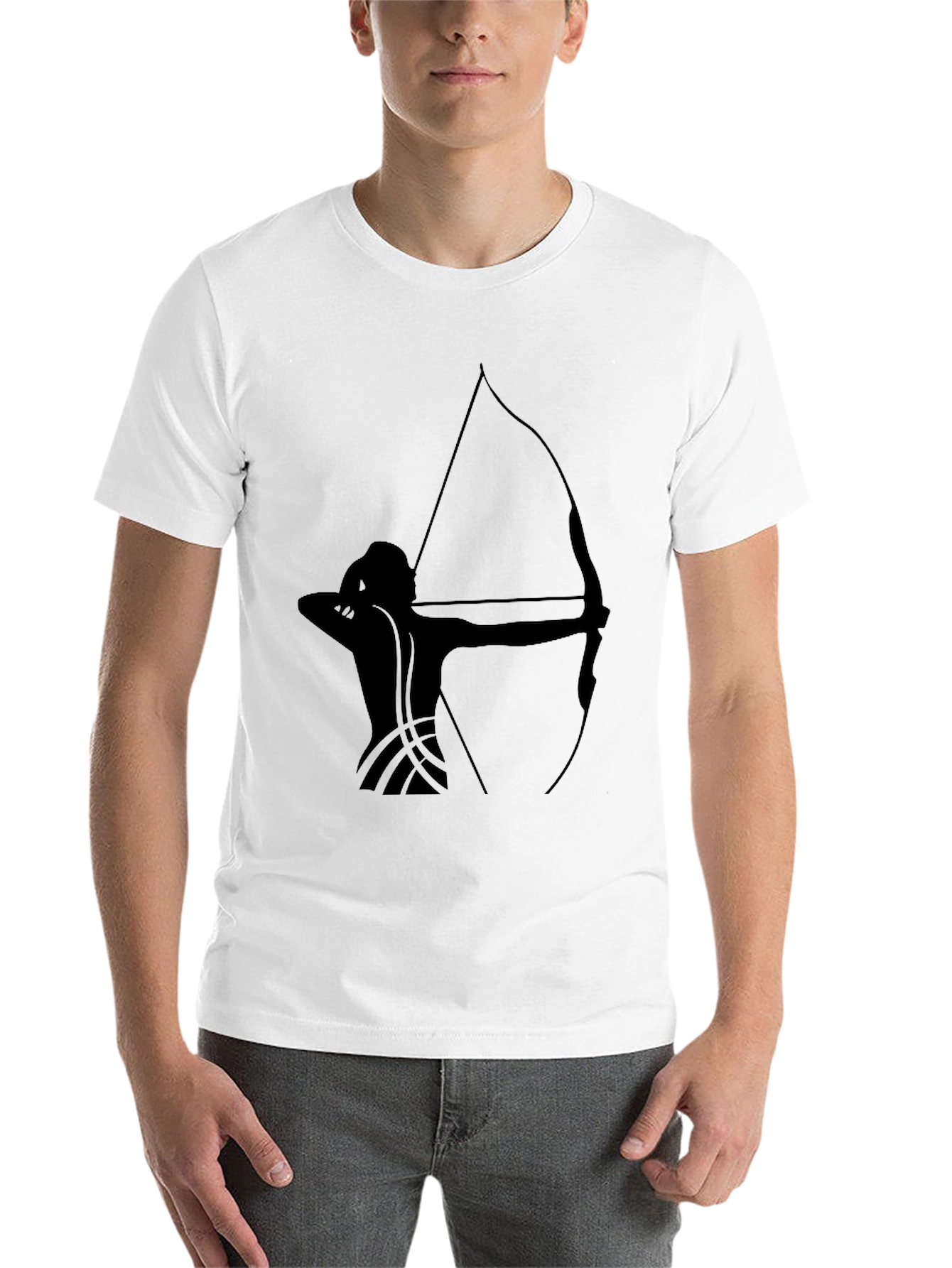 Black Archery Silhouette Black T-Shirt view 14